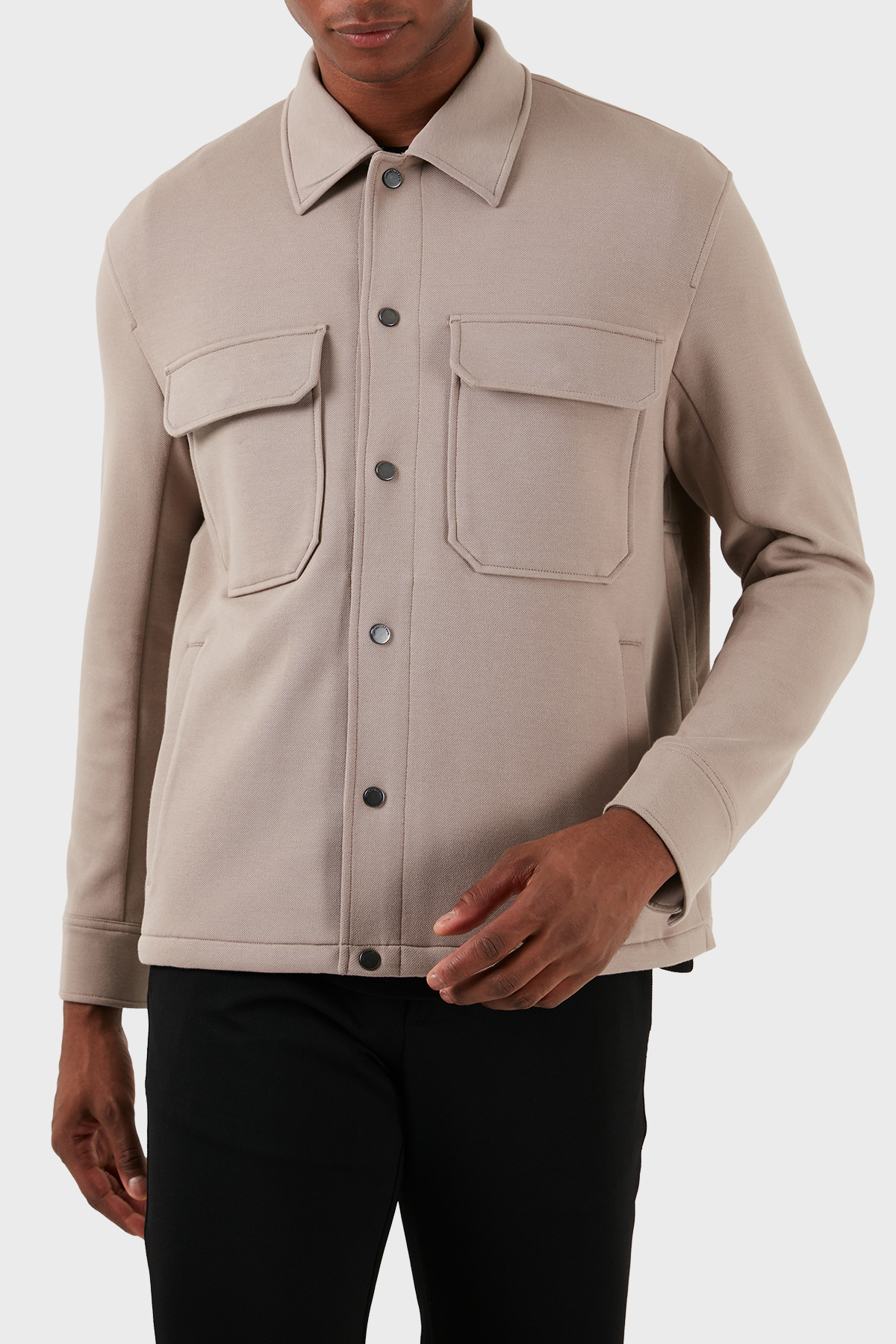 Emporio Armani Pamuklu Regular Fit Erkek Gömlek Ceket 3D1M61 1JOPZ 0650 BEJ
