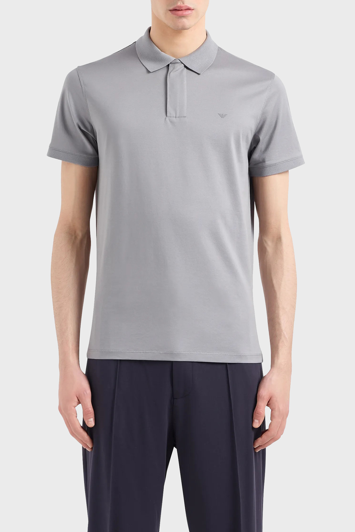 Emporio Armani Pamuklu Regular Fit Erkek Polo Yaka T Shirt EM000080 AF10094 U8060 GRİ