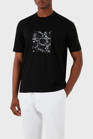 Emporio Armani Pamuklu Regular Fit Erkek T Shirt 3D1TG3 1JPZZ 0056 SİYAH - Emporio Armani
