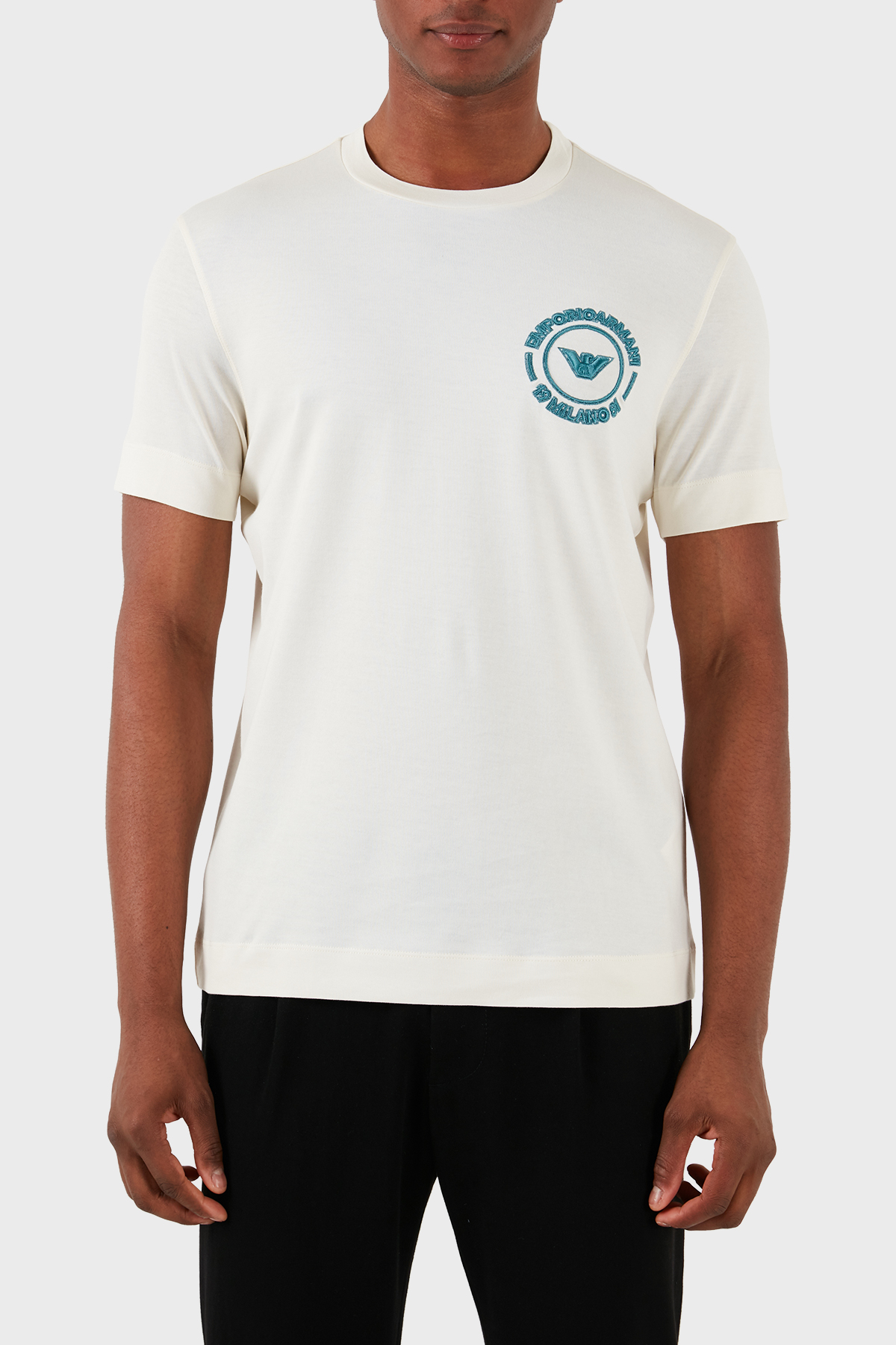Emporio Armani Pamuklu Regular Fit Erkek T Shirt 3D1TG8 1JOCZ 01A5 EKRU