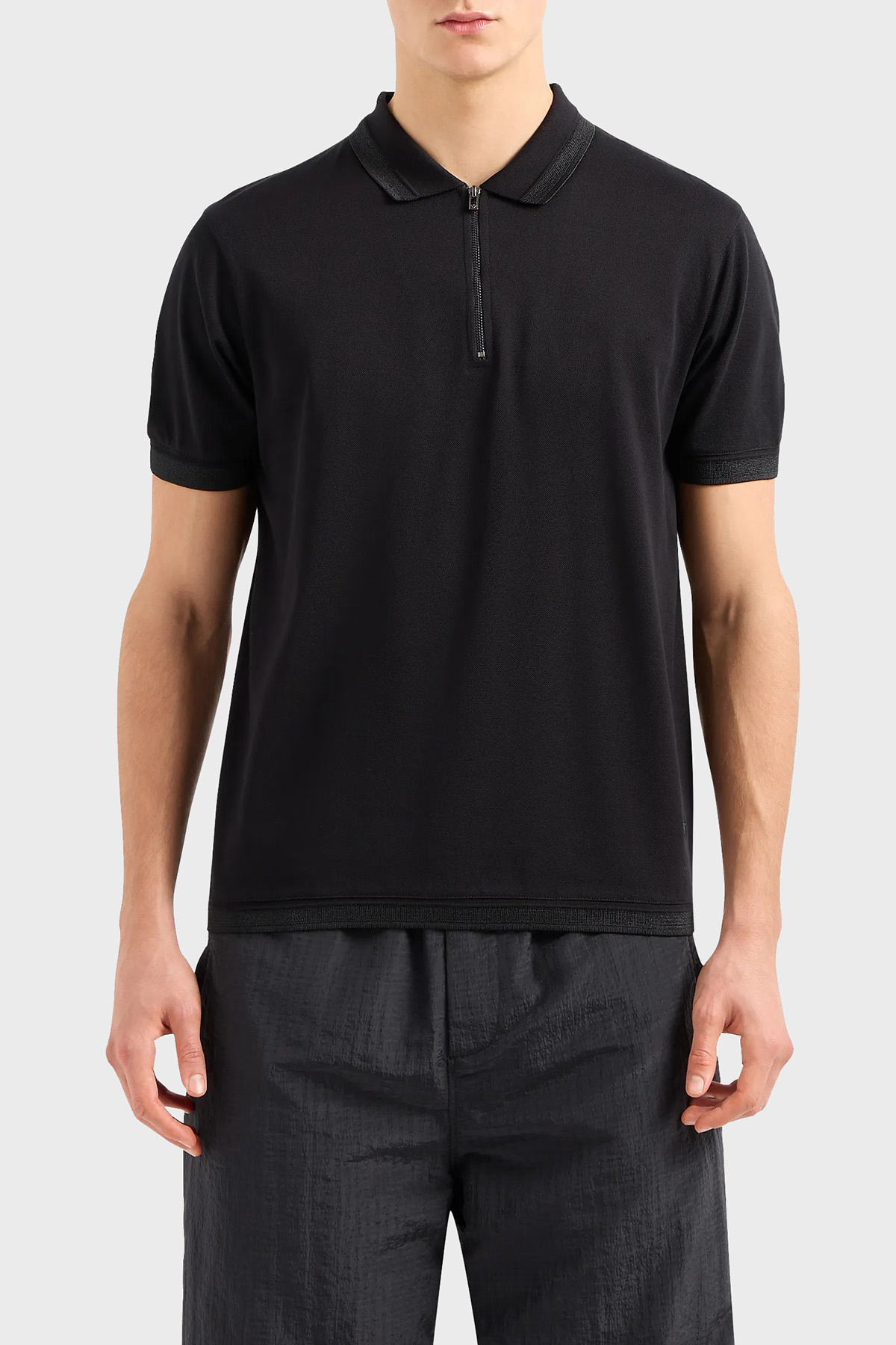 Emporio Armani Pamuklu Regular Fit Fermuarlı Erkek Polo Yaka T Shirt 3D1FE5 1JTKZ 0999 SİYAH