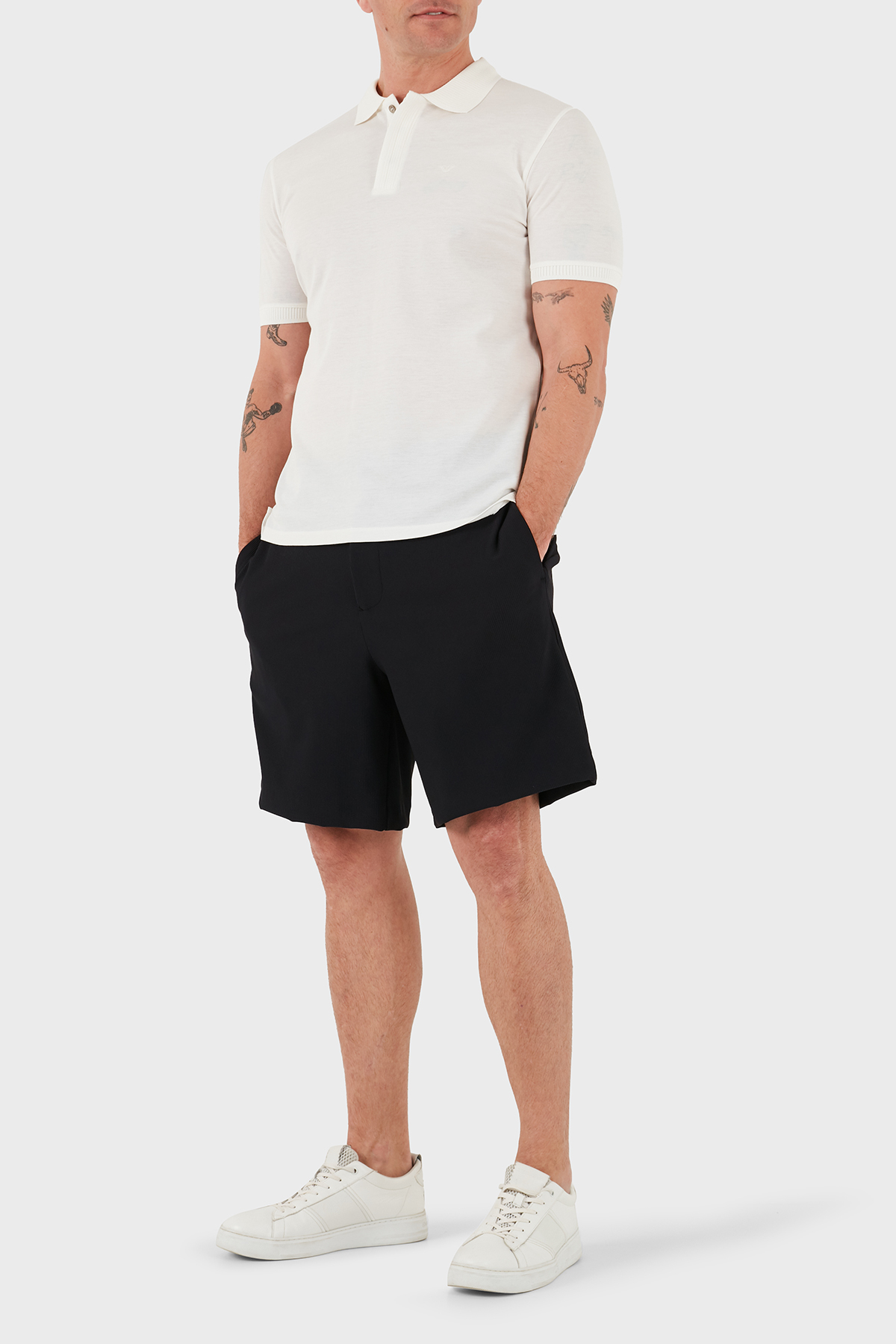 Emporio Armani Pamuklu Regular Fit Fitilli Bermuda Erkek Short EM001507 AF14076 UC001 SİYAH