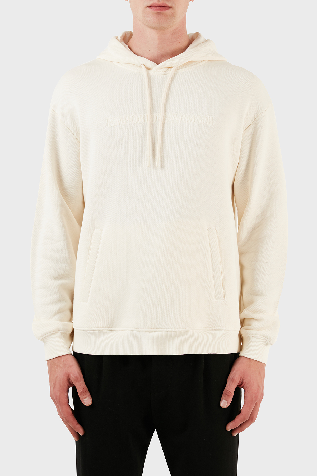 Emporio Armani Pamuklu Regular Fit Kapüşonlu Erkek Sweat 6R1M7U 1J7DZ 0101 EKRU