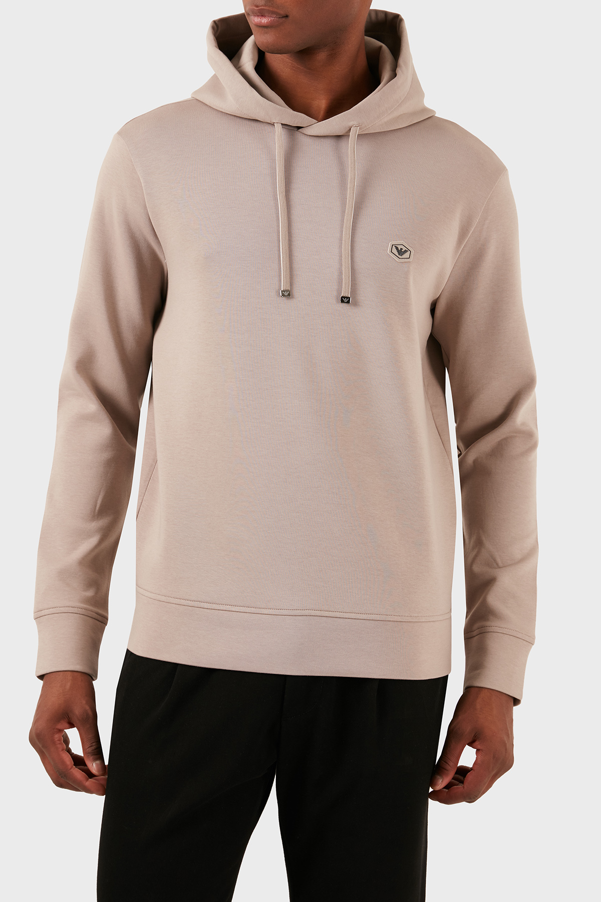 Emporio Armani Pamuklu Regular Fit Kapüşonlu Erkek Sweat 8N1MD0 1JHSZ 0650 BEJ