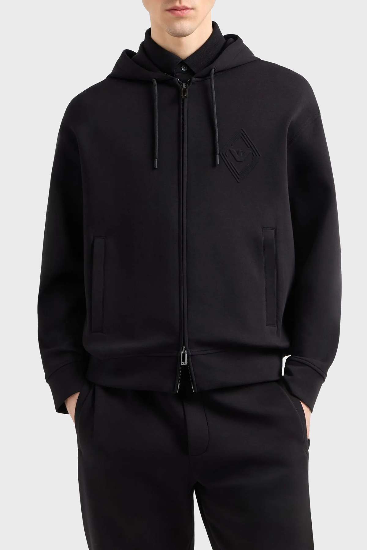 Emporio Armani Pamuklu Regular Fit Kapüşonlu Fermuarlı Erkek Sweat EM001122 AF10013 UC001 SİYAH