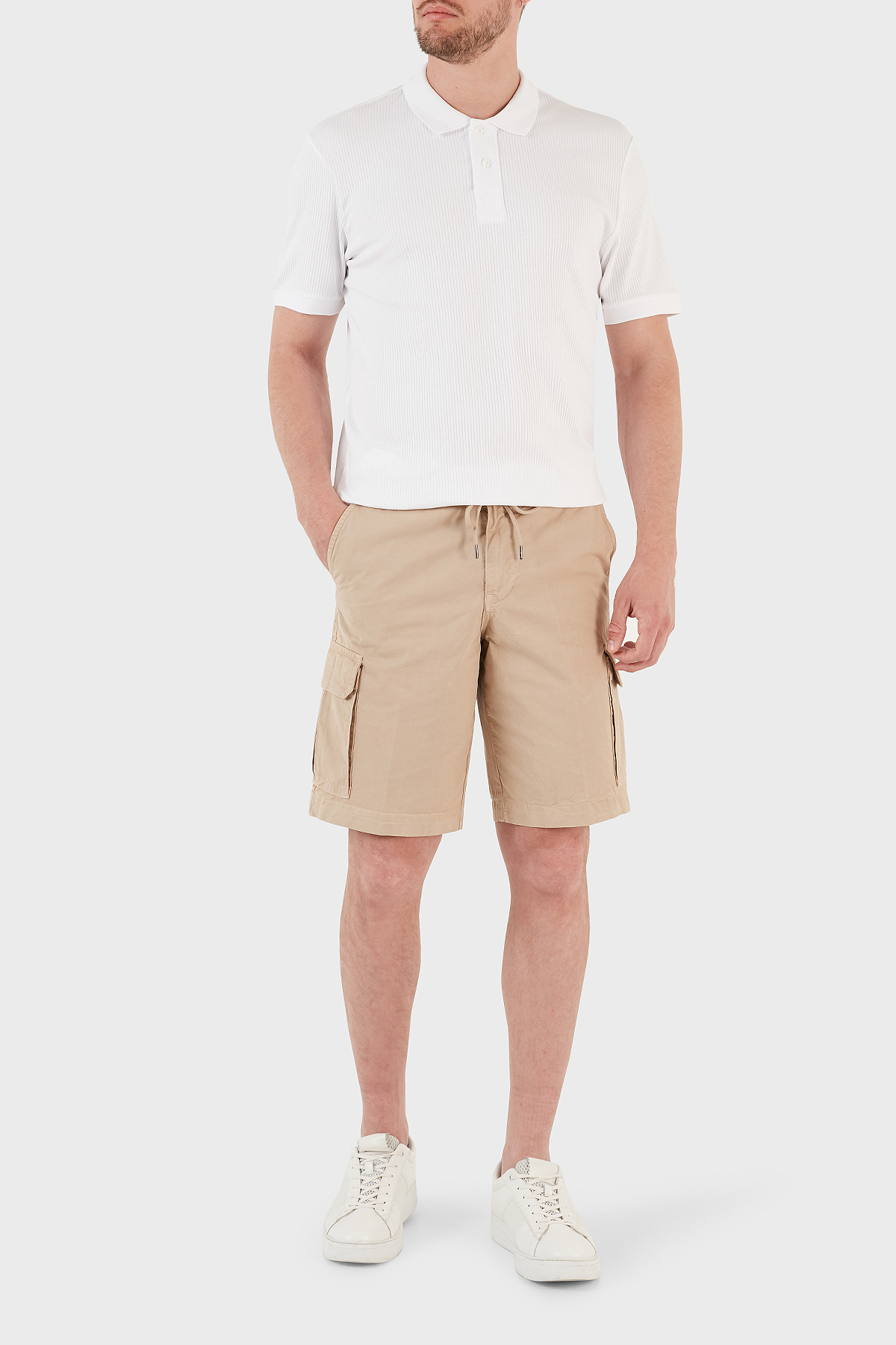 Emporio Armani Pamuklu Regular Fit Kargo Erkek Short 211835 3R471 00051 BEJ