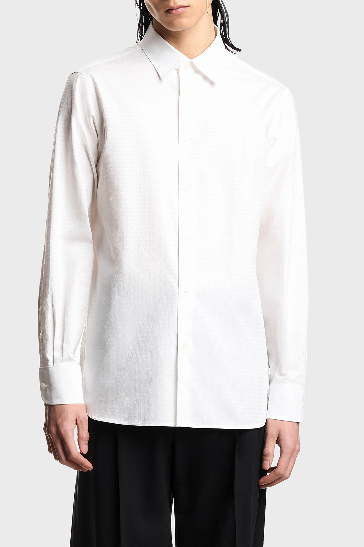 Emporio Armani Pamuklu Regular Fit  Klasik Yaka Uzun Kollu Erkek Gömlek EM001537 AF18123 F0136 BEYAZ