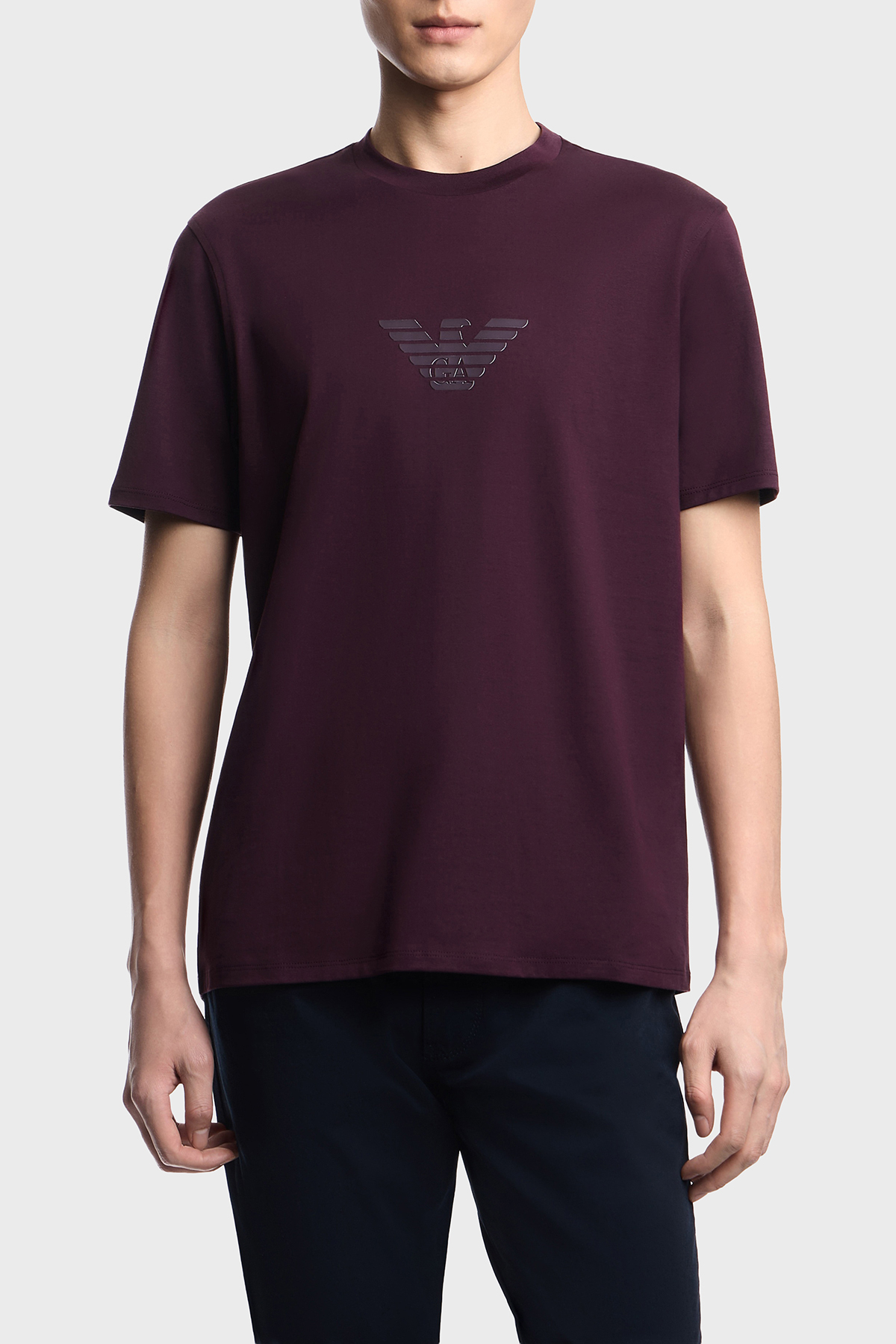 Emporio Armani Pamuklu Regular Fit Logolu Bisiklet Yaka Erkek T Shirt EM004583 AF13669 MA116 MÜRDÜM