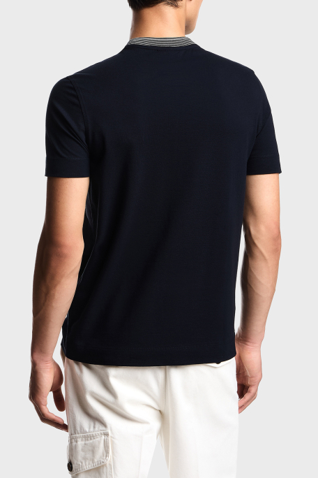 Emporio Armani Pamuklu Regular Fit Logolu Çizgi Detaylı Bisiklet