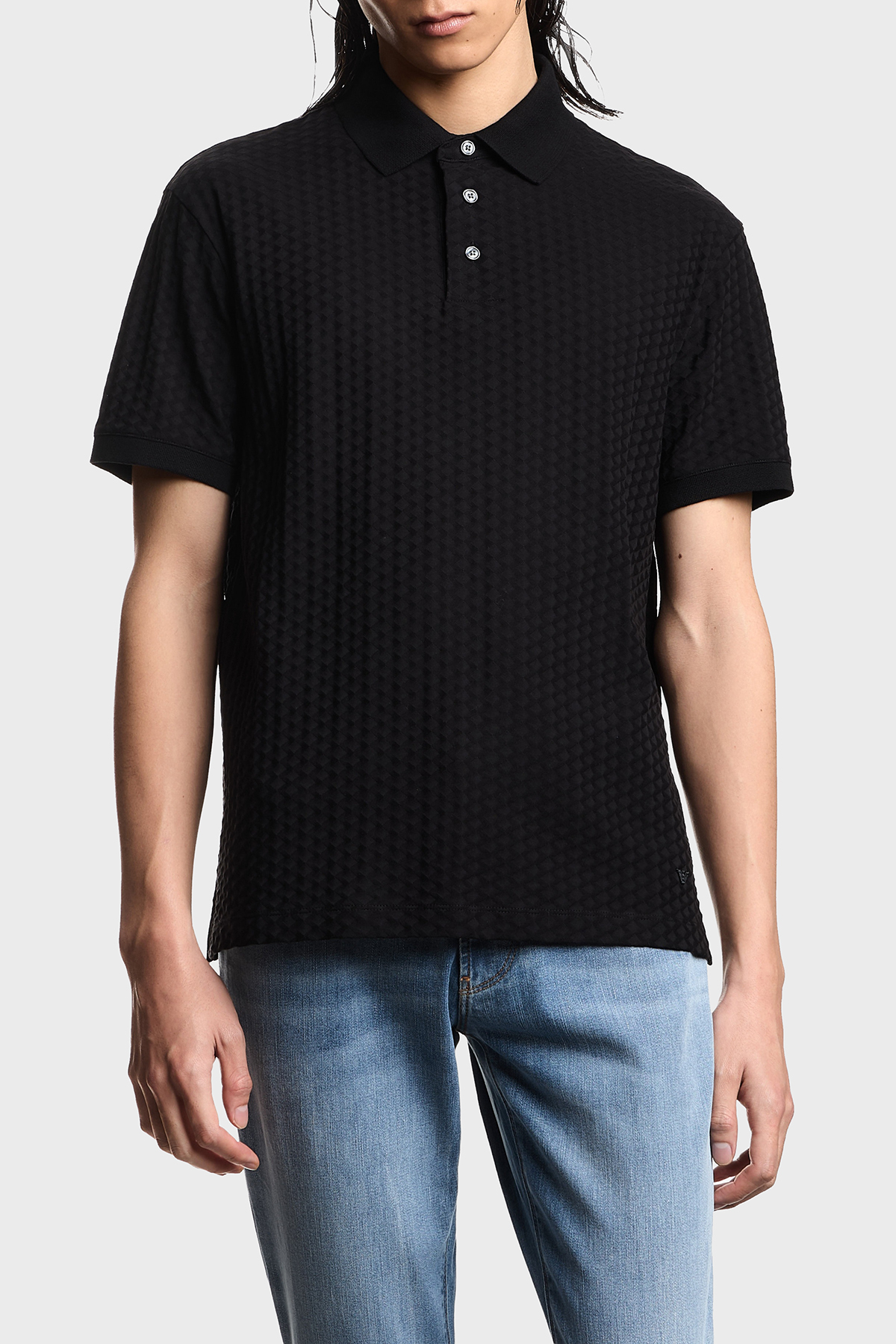Emporio Armani Pamuklu Regular Fit Logolu Düğmeli Erkek Polo EM001295 AF10762 FC295 SİYAH