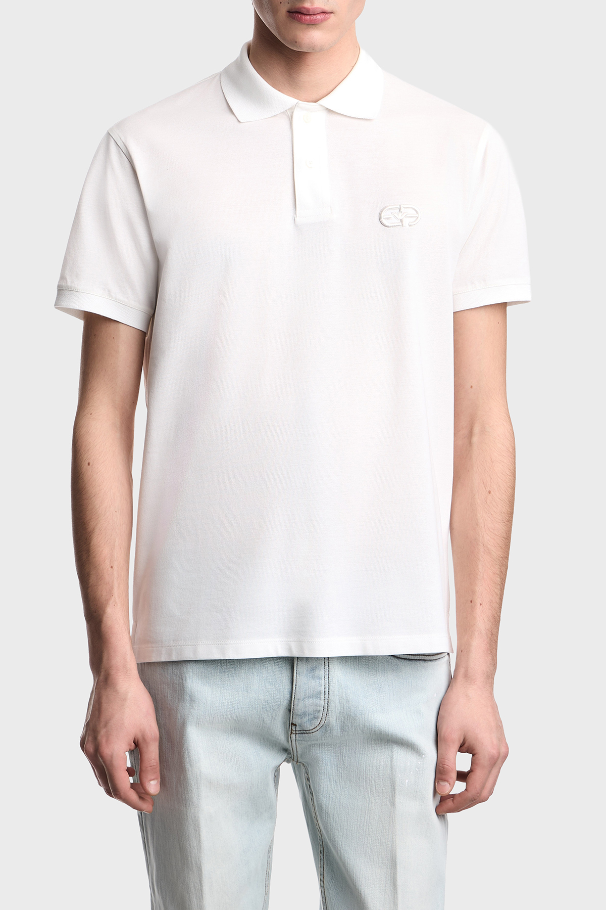Emporio Armani Pamuklu Regular Fit Logolu Düğmeli Erkek Polo EM004579 AF13742 U0003 BEYAZ