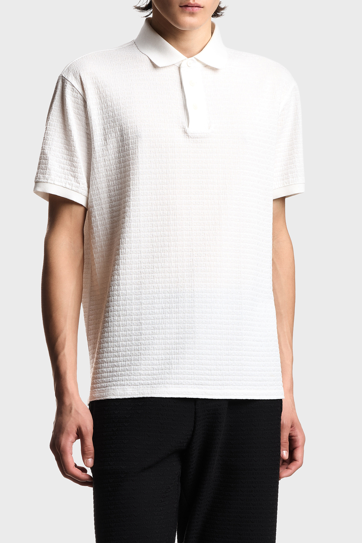 Emporio Armani Pamuklu Regular Fit Logolu Düğmeli Erkek Polo EM004595 AF10762 F0185 EKRU