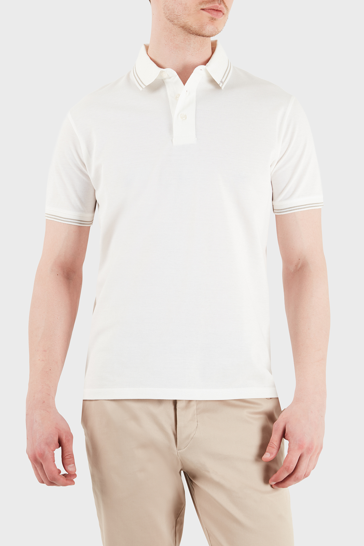 Emporio Armani Pamuklu Regular Fit Logolu Erkek Polo EM005842 AF12955 U0003 BEYAZ