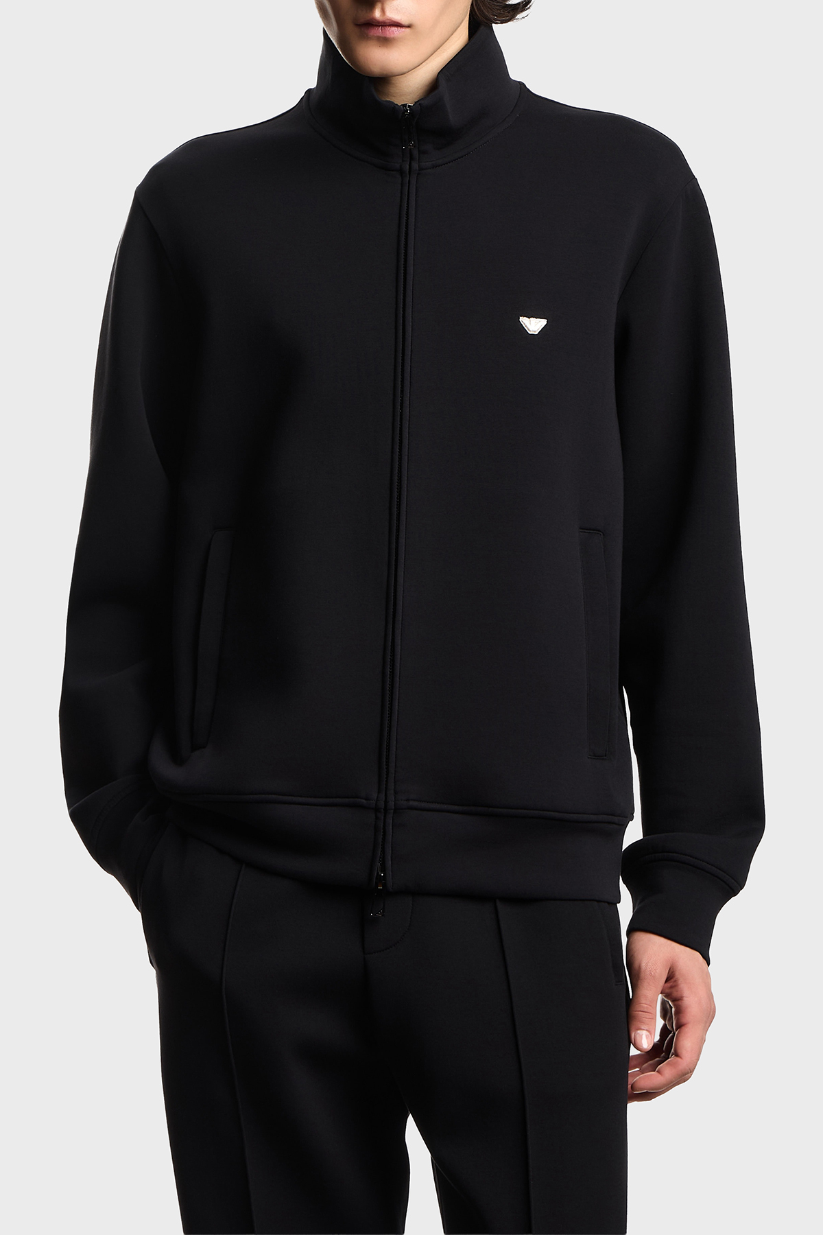 Emporio Armani Pamuklu Regular Fit Logolu Fermuarlı Dik Yaka Erkek Sweat EM004536 AF10013 UC001 SİYAH