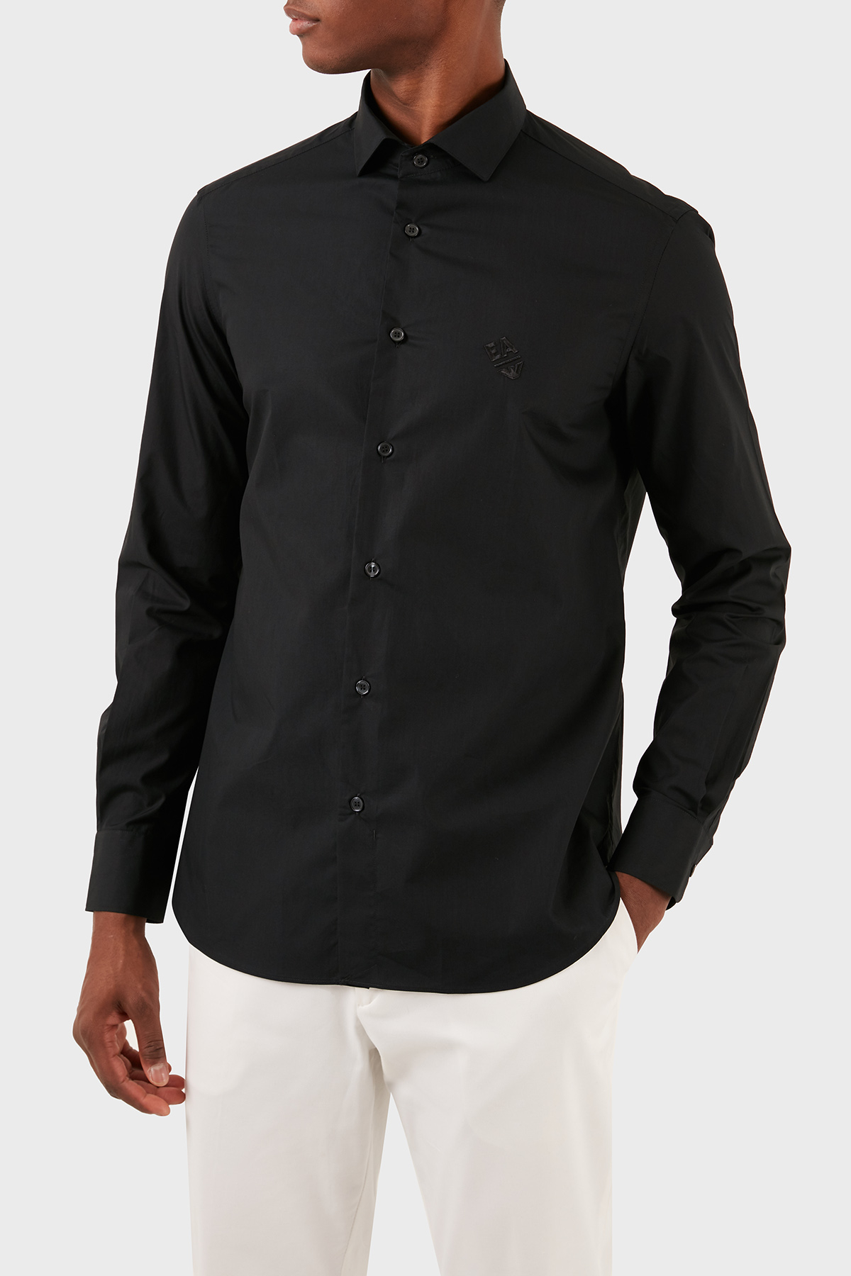 Emporio Armani Pamuklu Regular Fit Poplin Erkek Gömlek 3D1C86 1K2NZ 0999 SİYAH