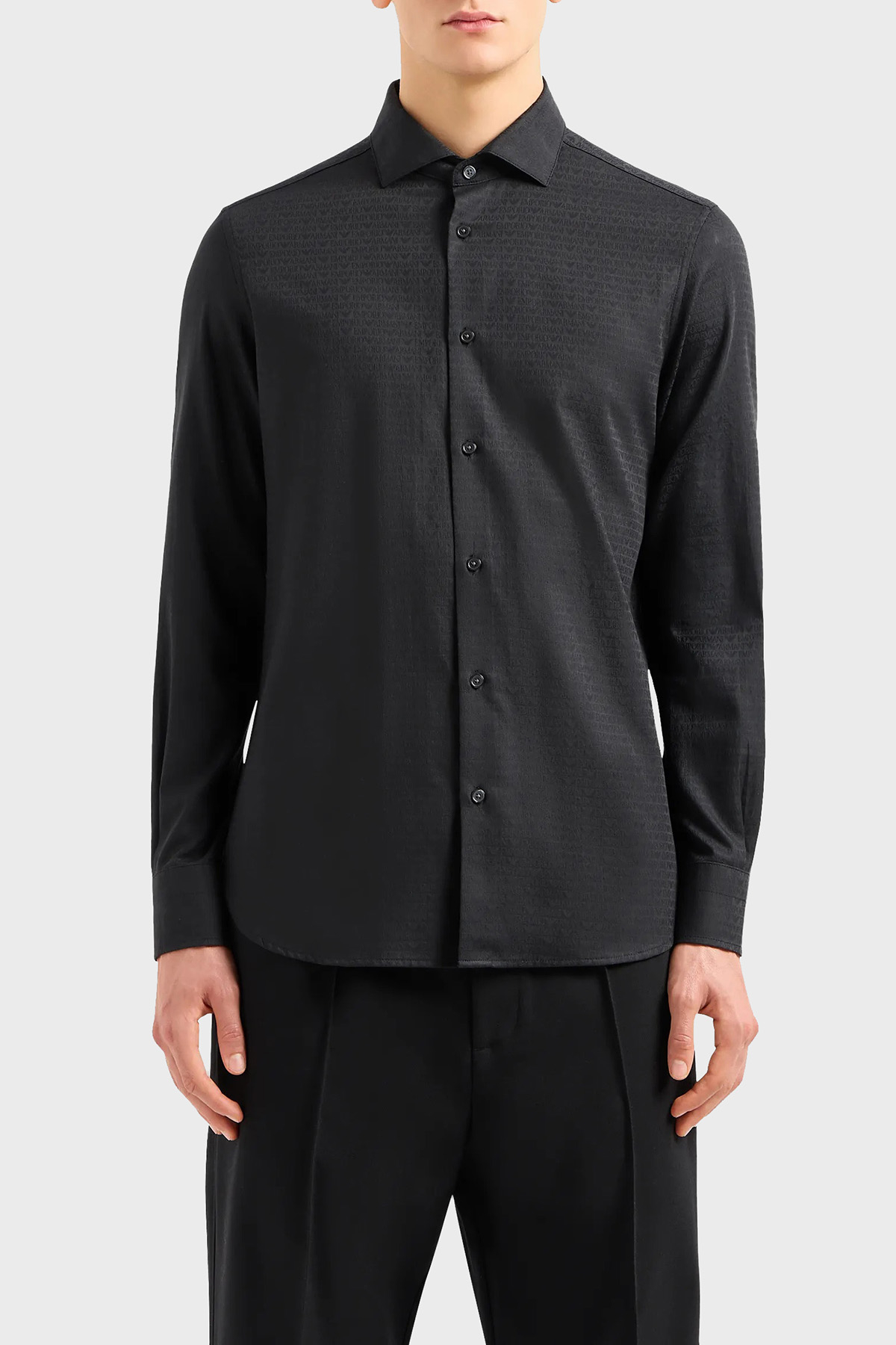 Emporio Armani Pamuklu Regular Fit Poplin Erkek Gömlek 3D1C86 1NIUZ F054 SİYAH