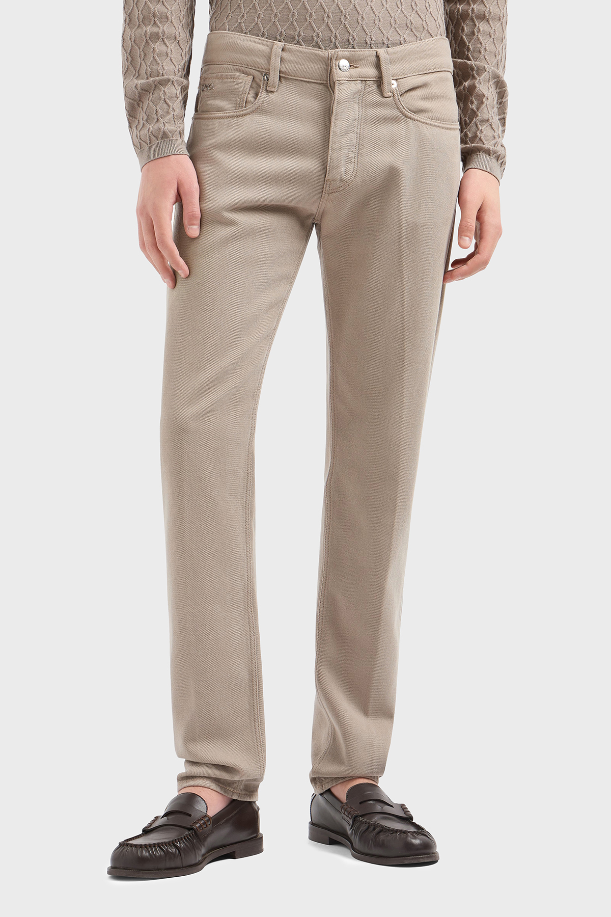 Emporio Armani Pamuklu Skinny Fit Düşük Bel Düz Paça Jeans Erkek Kot Pantolon EM000668 AF12631 U6167 BEJ