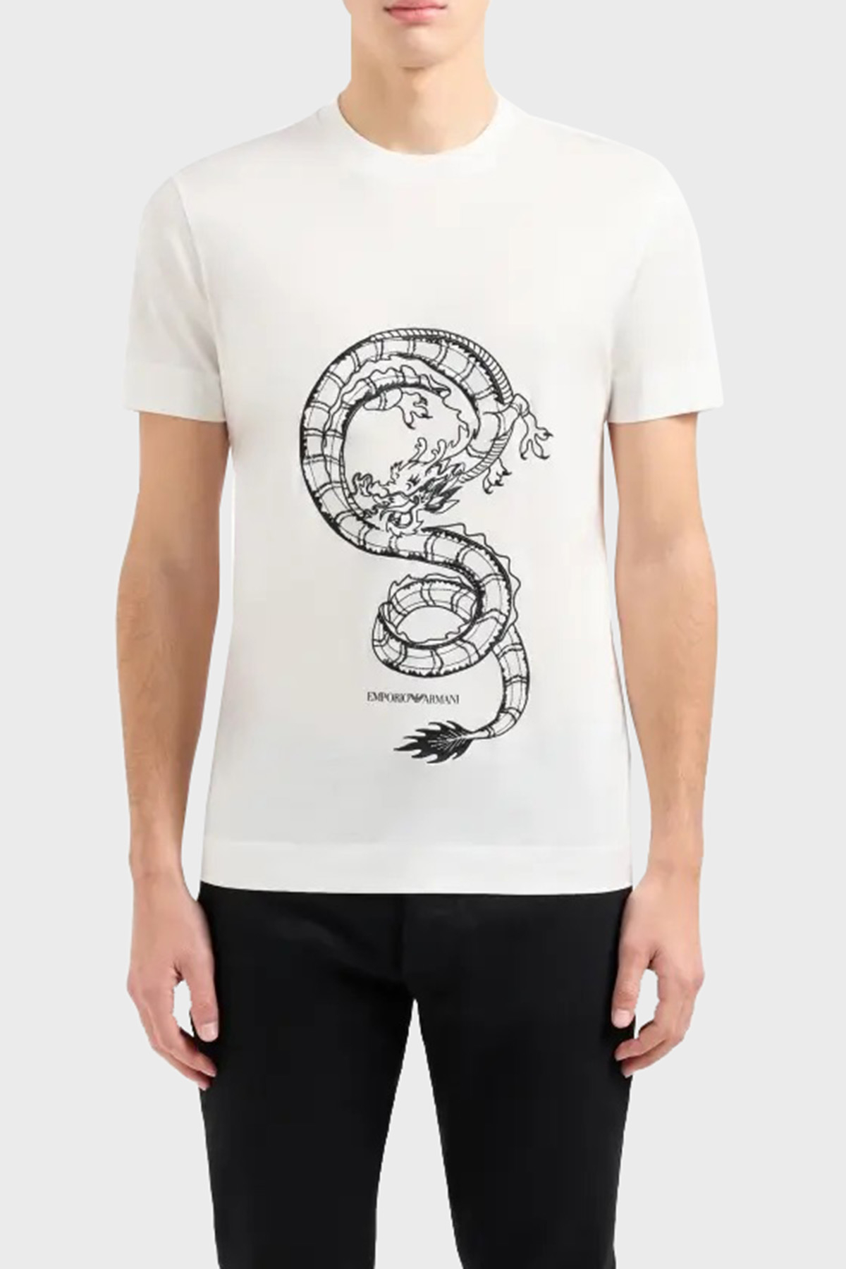 Emporio Armani Pamuklu Slim Fit Bisiklet Yaka Erkek T Shirt EM000009 AF10017 M0008 BEYAZ