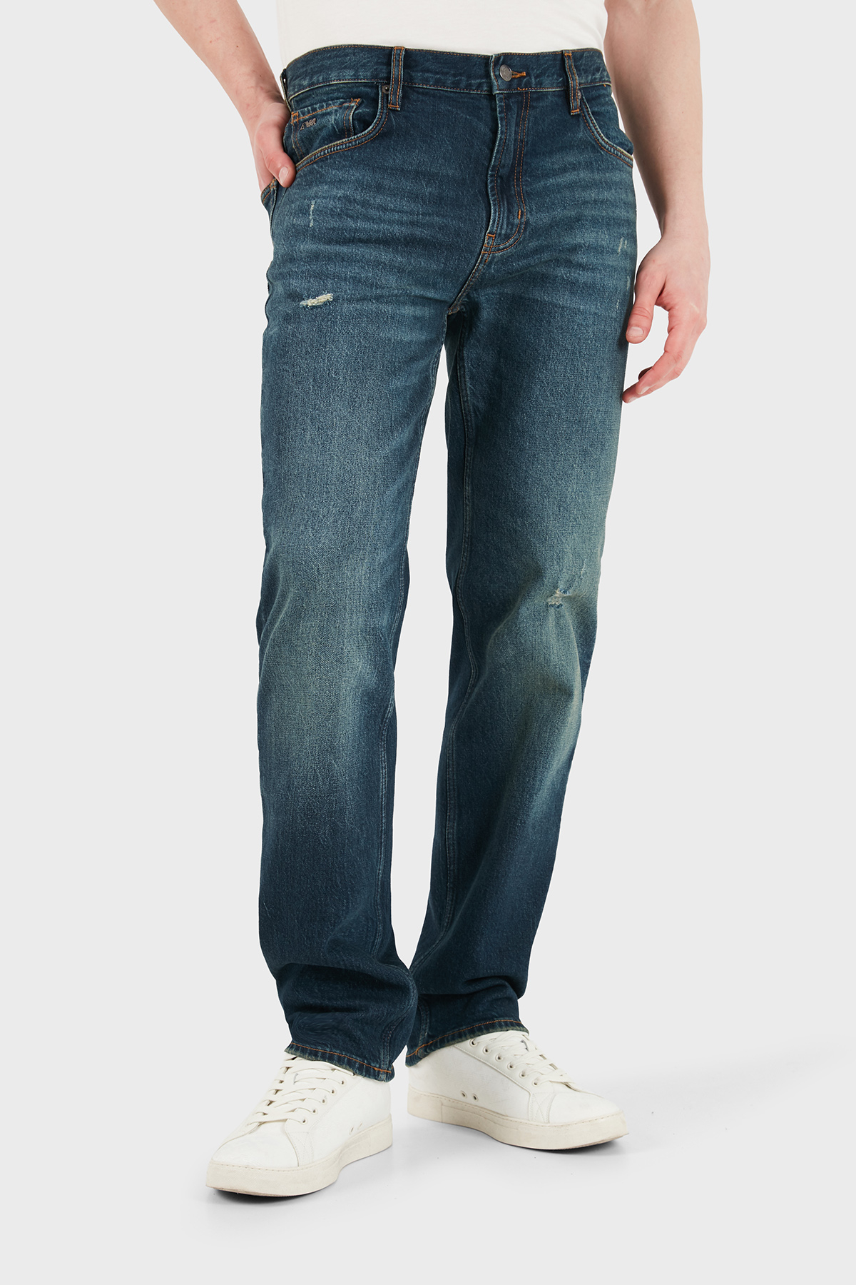 Emporio Armani Pamuklu Slim Fit Normal Bel Jeans Erkek Kot Pantolon EM000763 AF25398 MB001 LACİVERT
