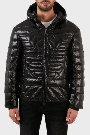 Emporio Armani Su Geçirmez Slim Fit Kuş Tüyü Dolgulu Kapüşonlu Şişme Erkek Mont 6L1BN7 1NPDZ 0999 SİYAH - Emporio Armani