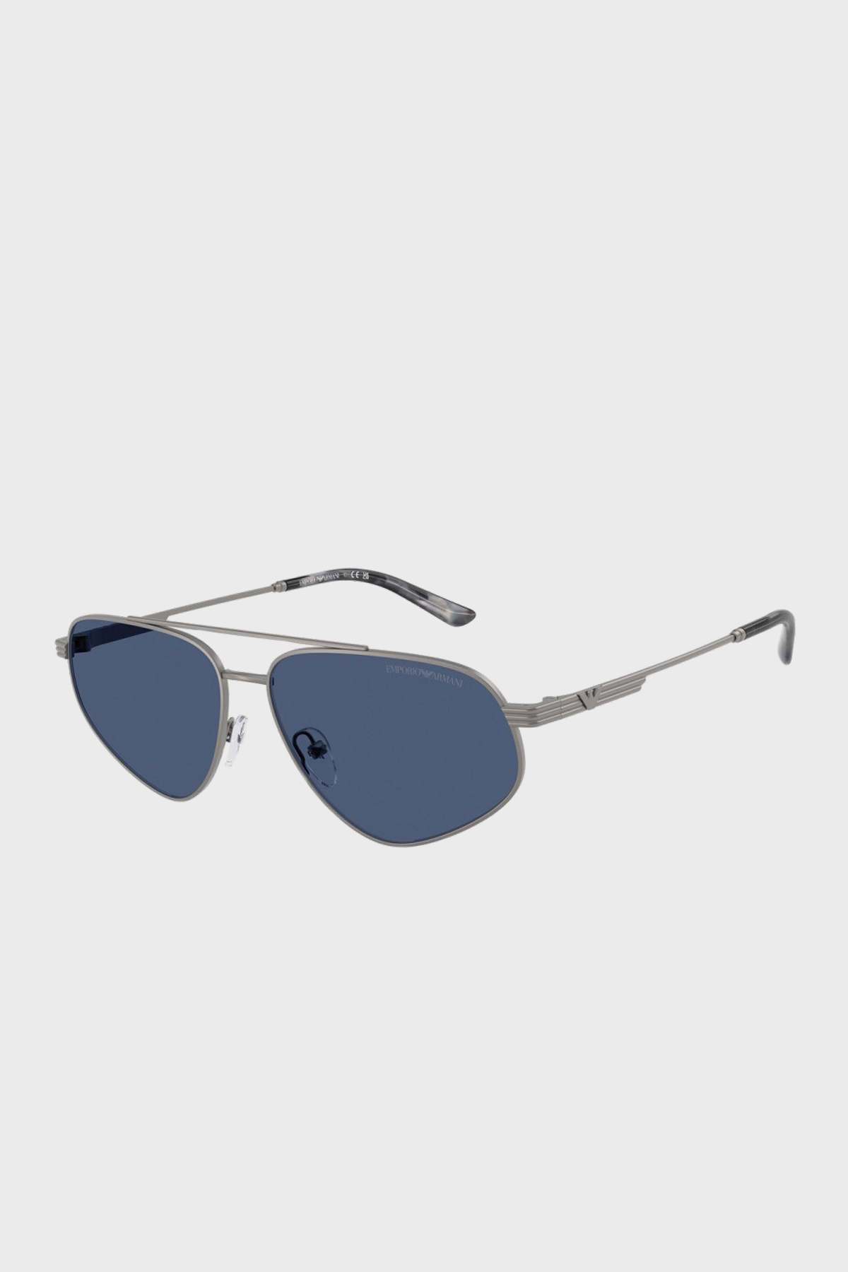 Emporio Armani Polikarbon Oval Güneş Erkek Gözlük 0EA2156 300380 59 Mat Tunç Gri-Koyu Mavi