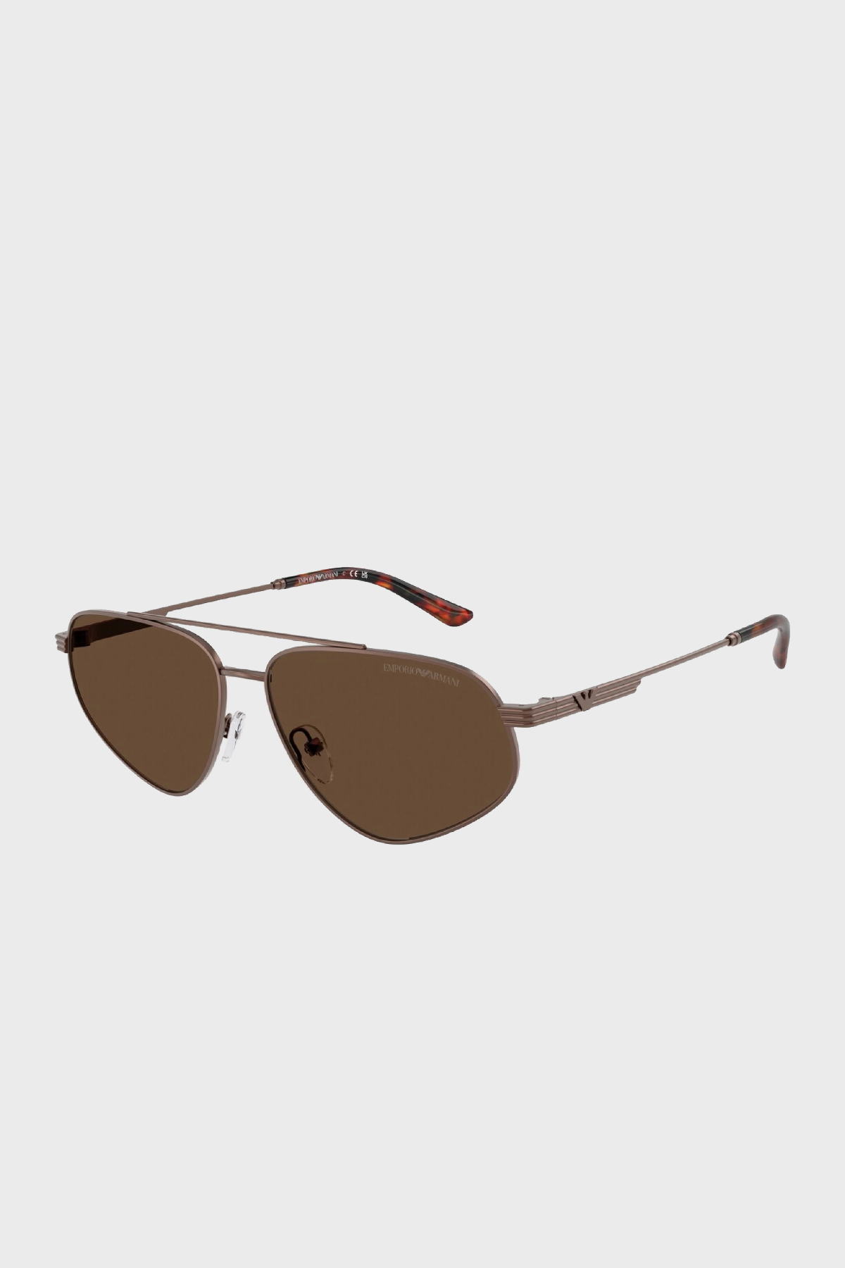 Emporio Armani Polikarbon Oval Güneş Erkek Gözlük 0EA2156 300673 59 Mat Bronz-Koyu Kahve