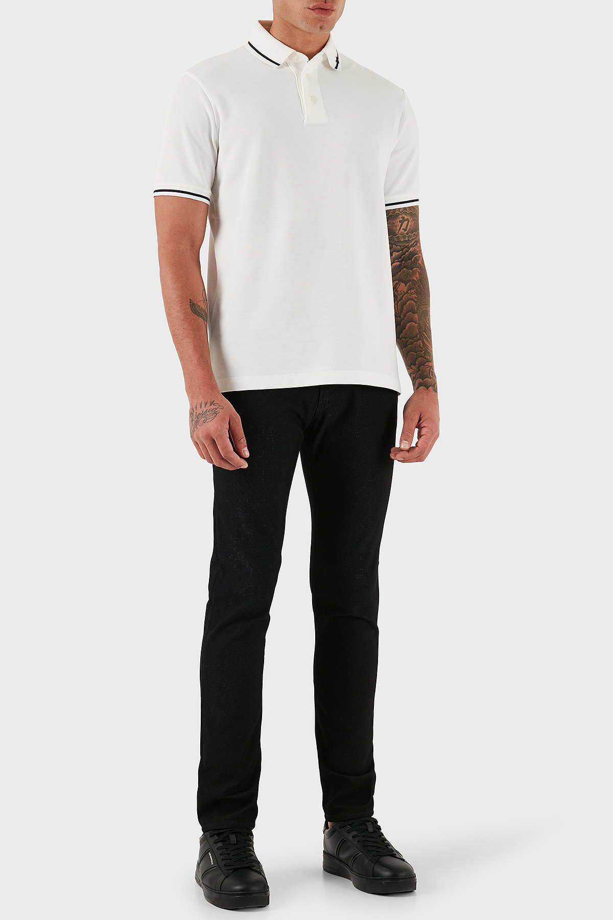Emporio Armani Puantiyeli Streç Pamuklu Slim Fit Düşük Bel Dar Paça Jeans Erkek Kot Pantolon EM000121 AF14124 FC042 SİYAH