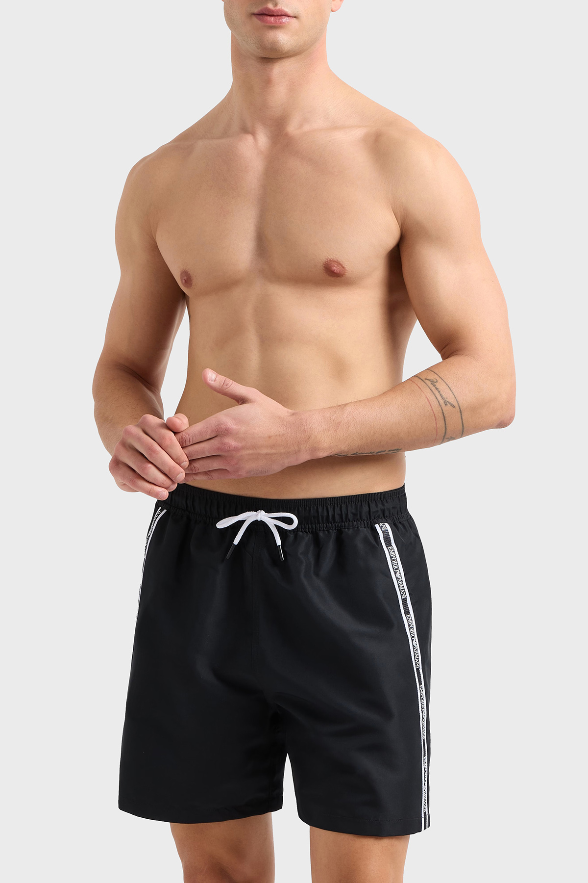 Emporio Armani Regular Fit Belden Bağlamalı Logolu Erkek Mayo Short EM001382 AF12333 UC001 SİYAH
