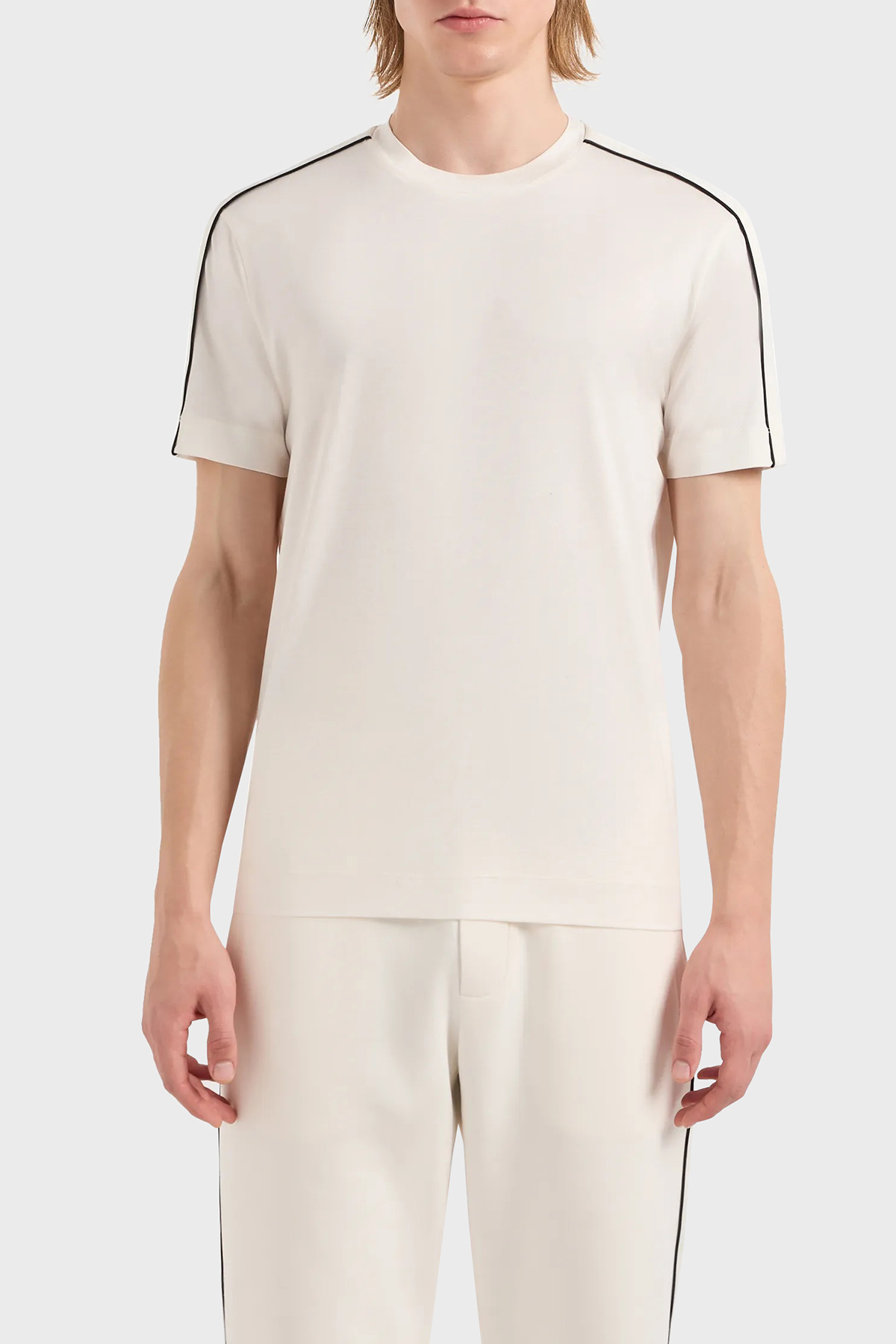 Emporio Armani Regular Fit Bisiklet Yaka Erkek T Shirt 3D1TD3 1JUVZ 0128 EKRU