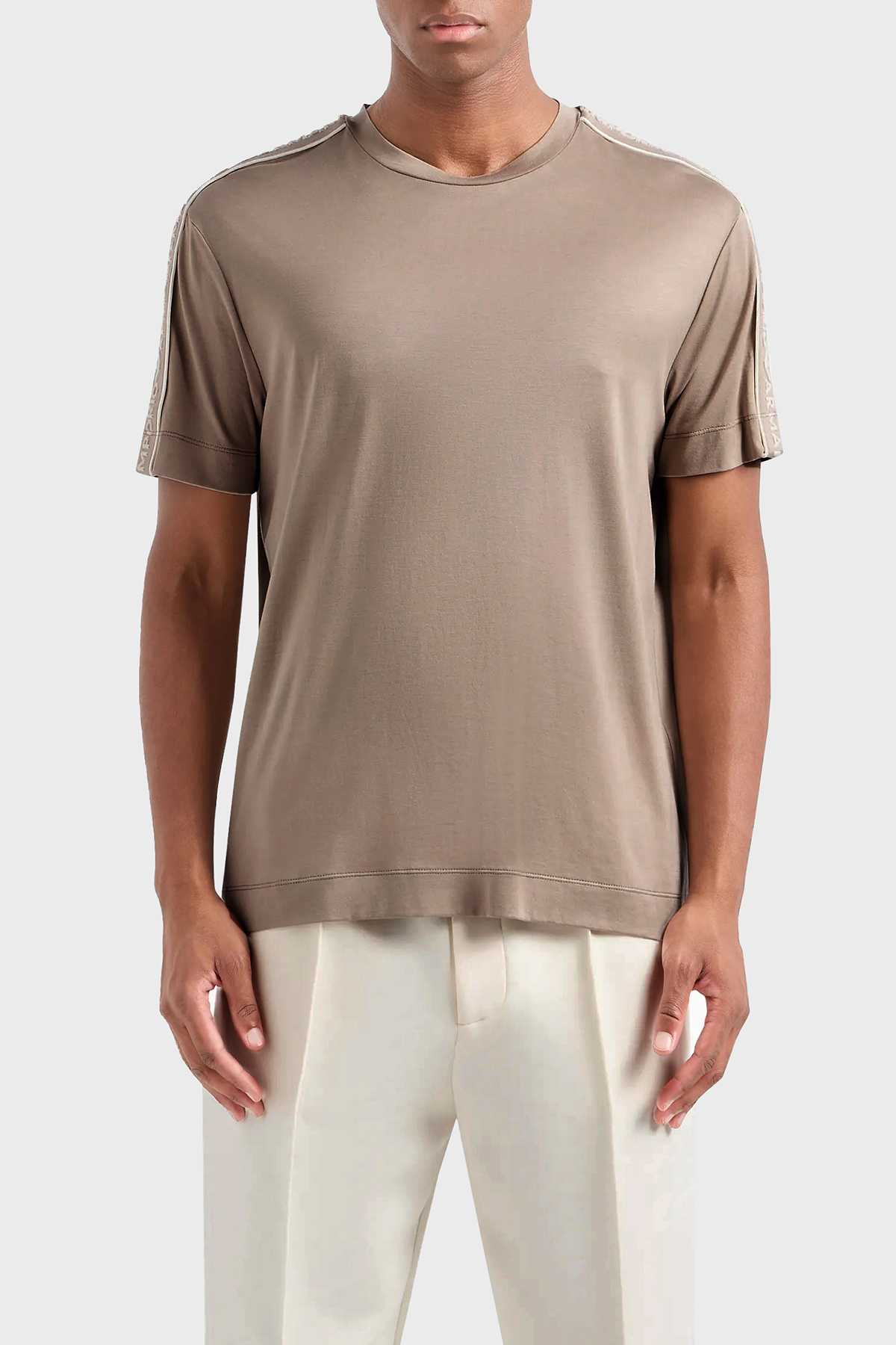 Emporio Armani Regular Fit Bisiklet Yaka Erkek T Shirt 3D1TD3 1JUVZ 0650 BEJ