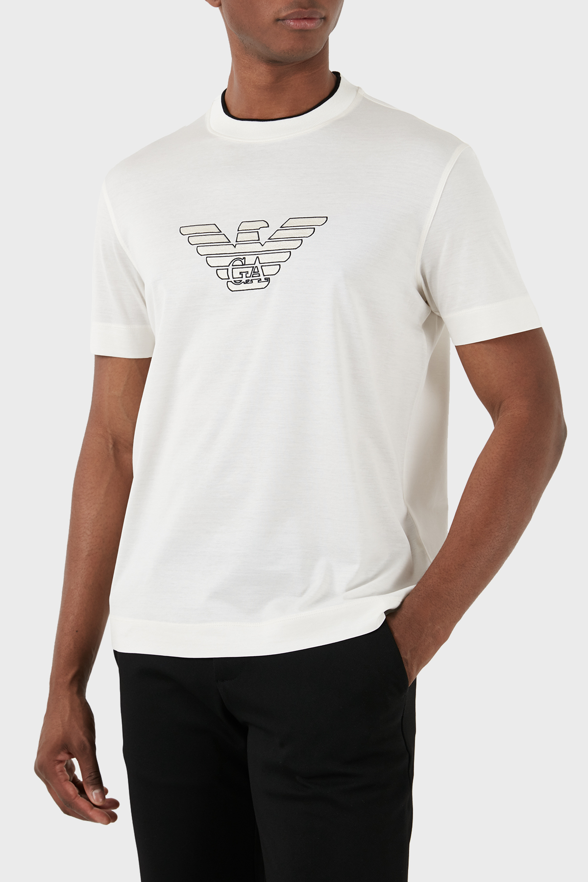 Emporio Armani Regular Fit Bisiklet Yaka Erkek T Shirt 3D1TD4 1JUVZ 01A8 BEJ