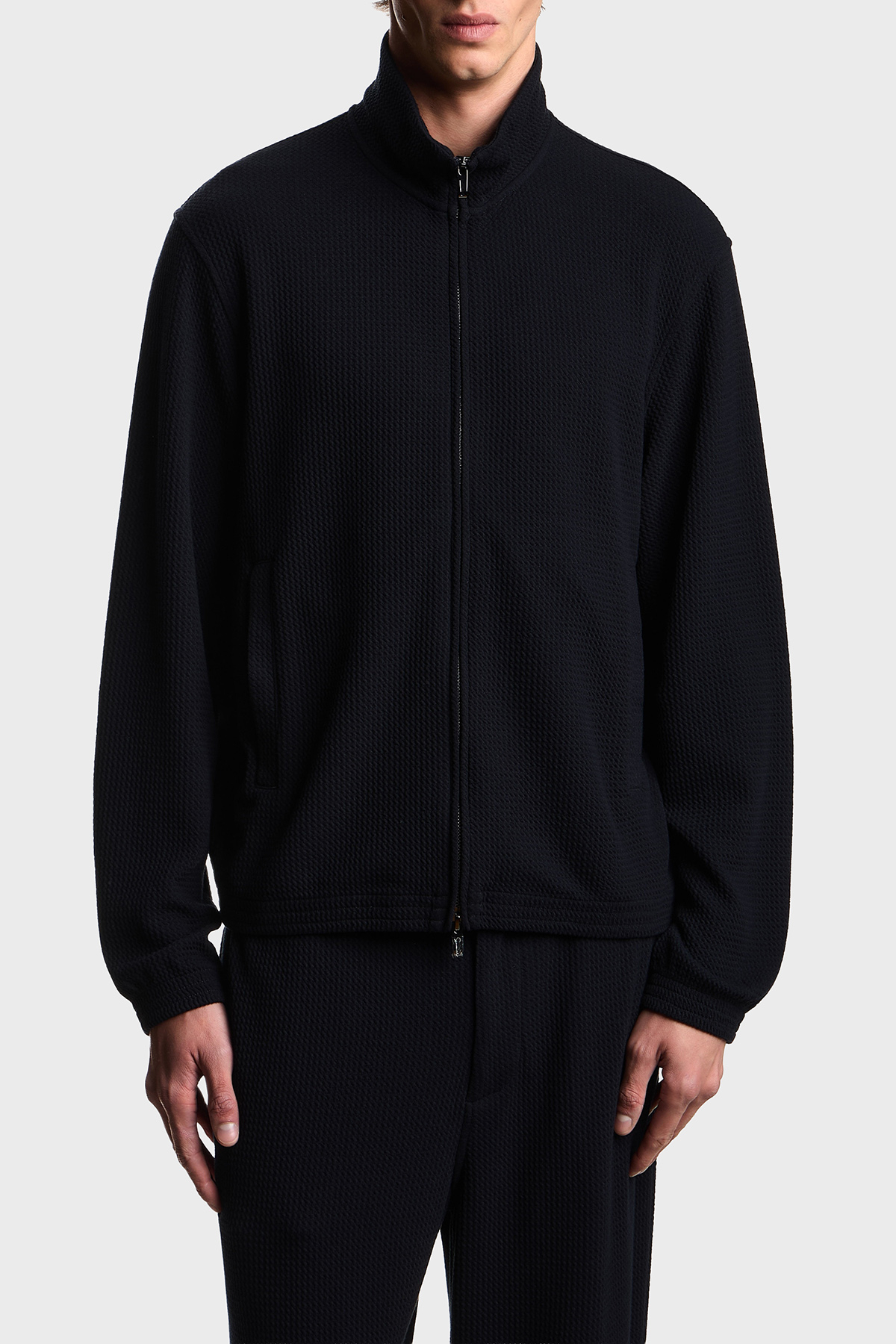 Emporio Armani Regular Fit Dik Yaka Fermuarlı Erkek Sweat EM005042 AF23623 UB118 LACİVERT