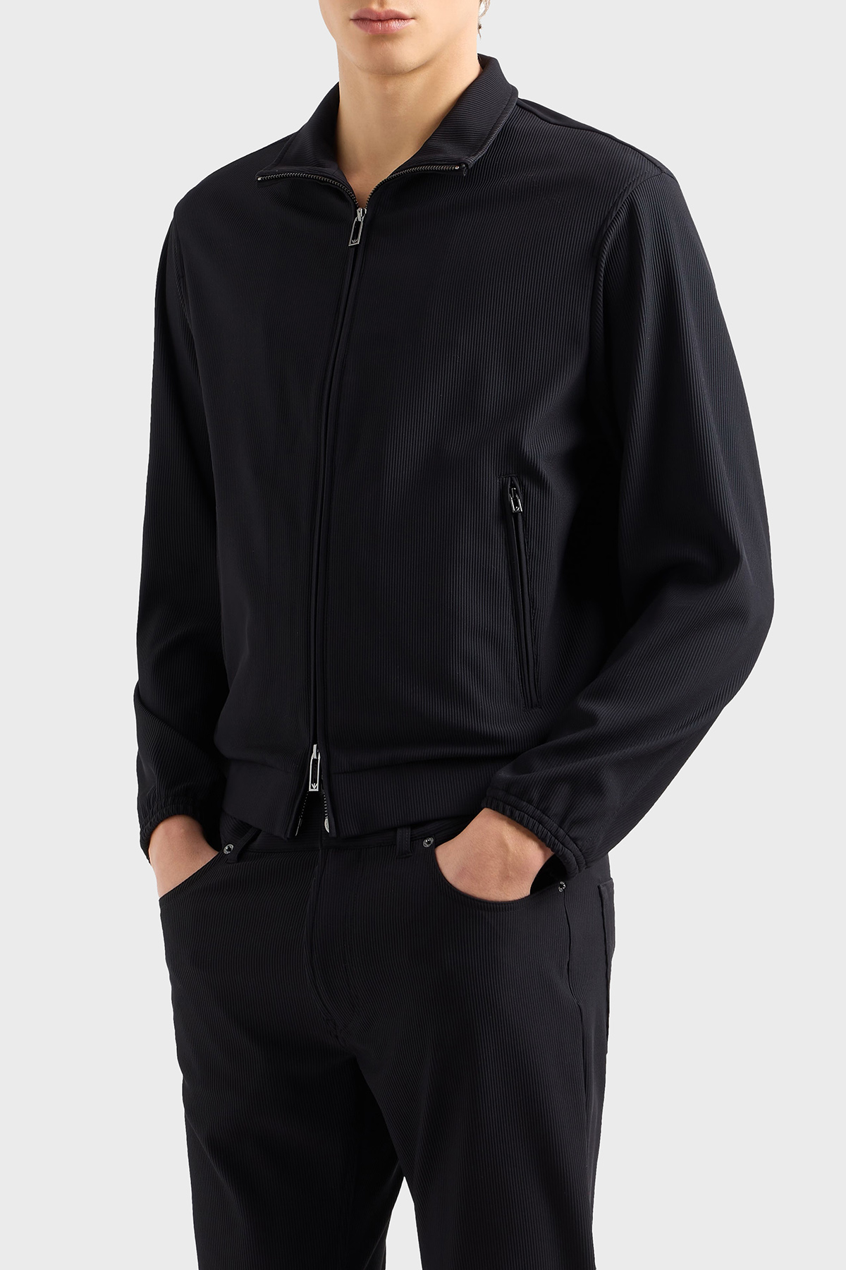 Emporio Armani Regular Fit Dik Yaka Fitilli Erkek Ceket EM001364 AF14076 UC001 SİYAH