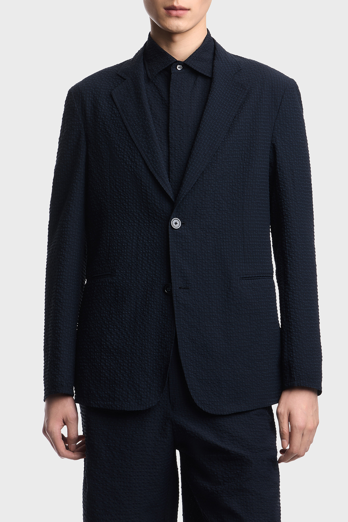 Emporio Armani Regular Fit Düğmeli Kruvaze Yaka Erkek Ceket EM005801 TE20392 UB109 LACİVERT