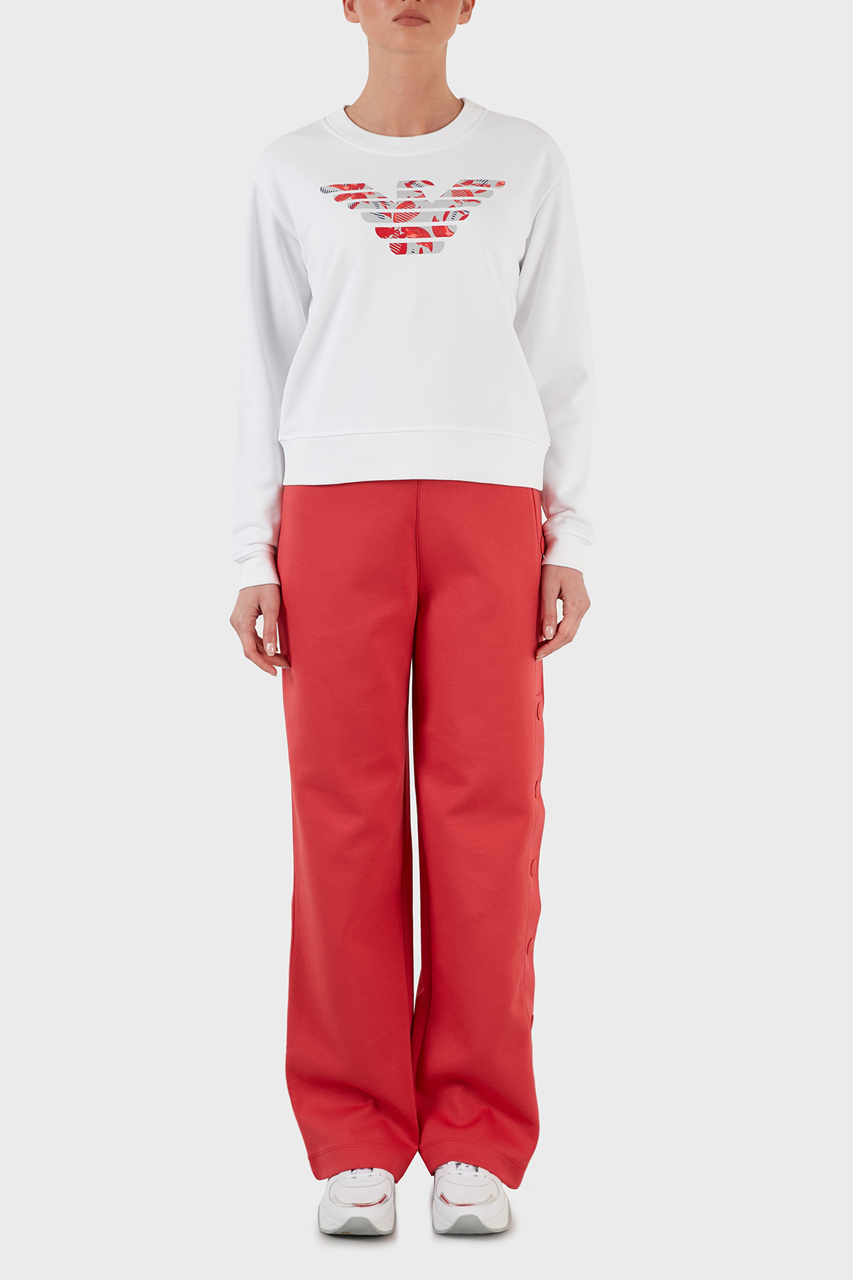 Emporio Armani Regular Fit Elastik Bel Bantlı Kapanabilir Yırtmaçlı Kadın Pantolon 3L2P6C 2JYWZ 0319 KIRMIZI