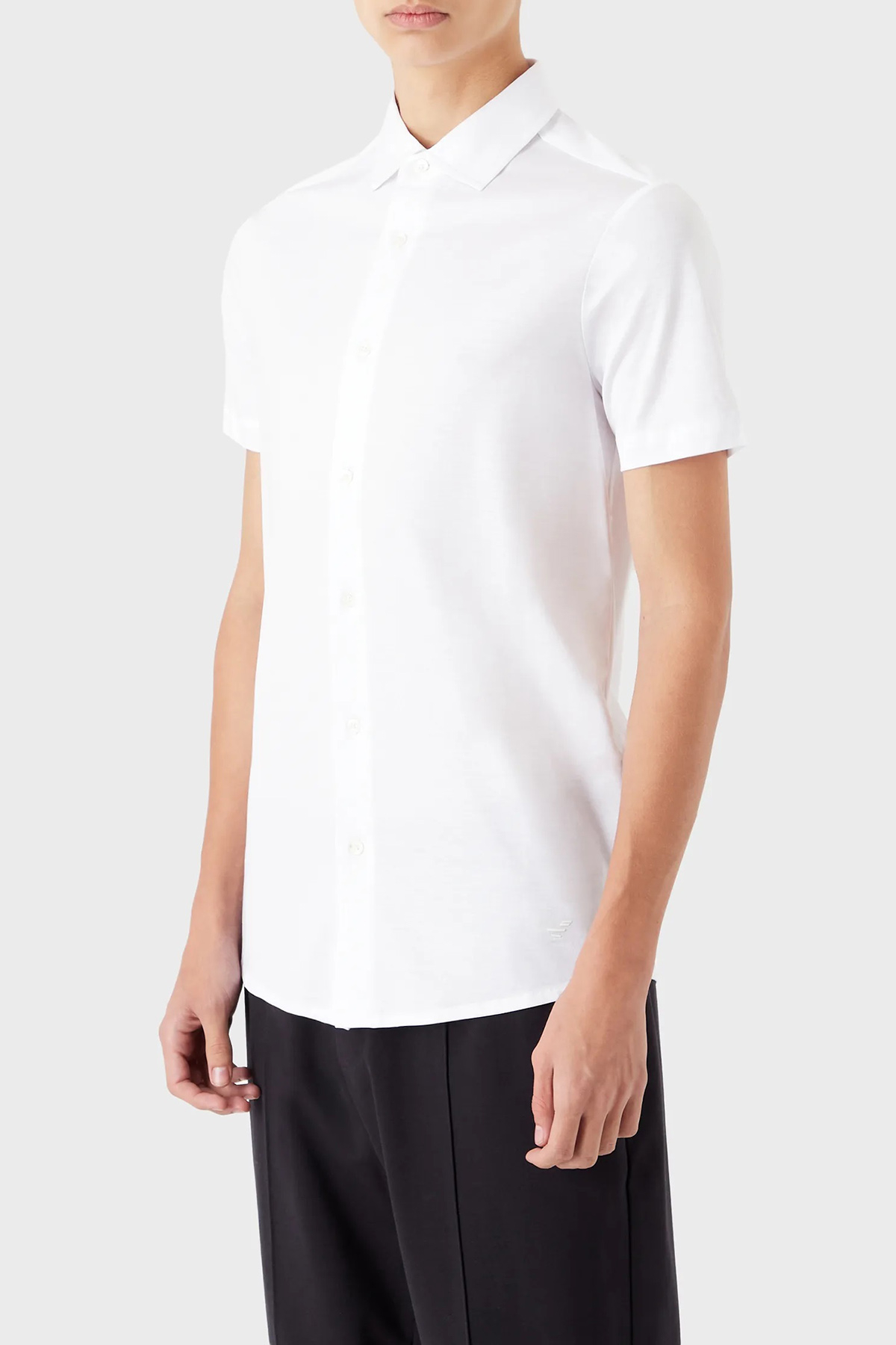 Emporio Armani Regular Fit Kısa Kol Pamuklu Erkek Gömlek 8N1CG0 1JUVZ 0100 BEYAZ