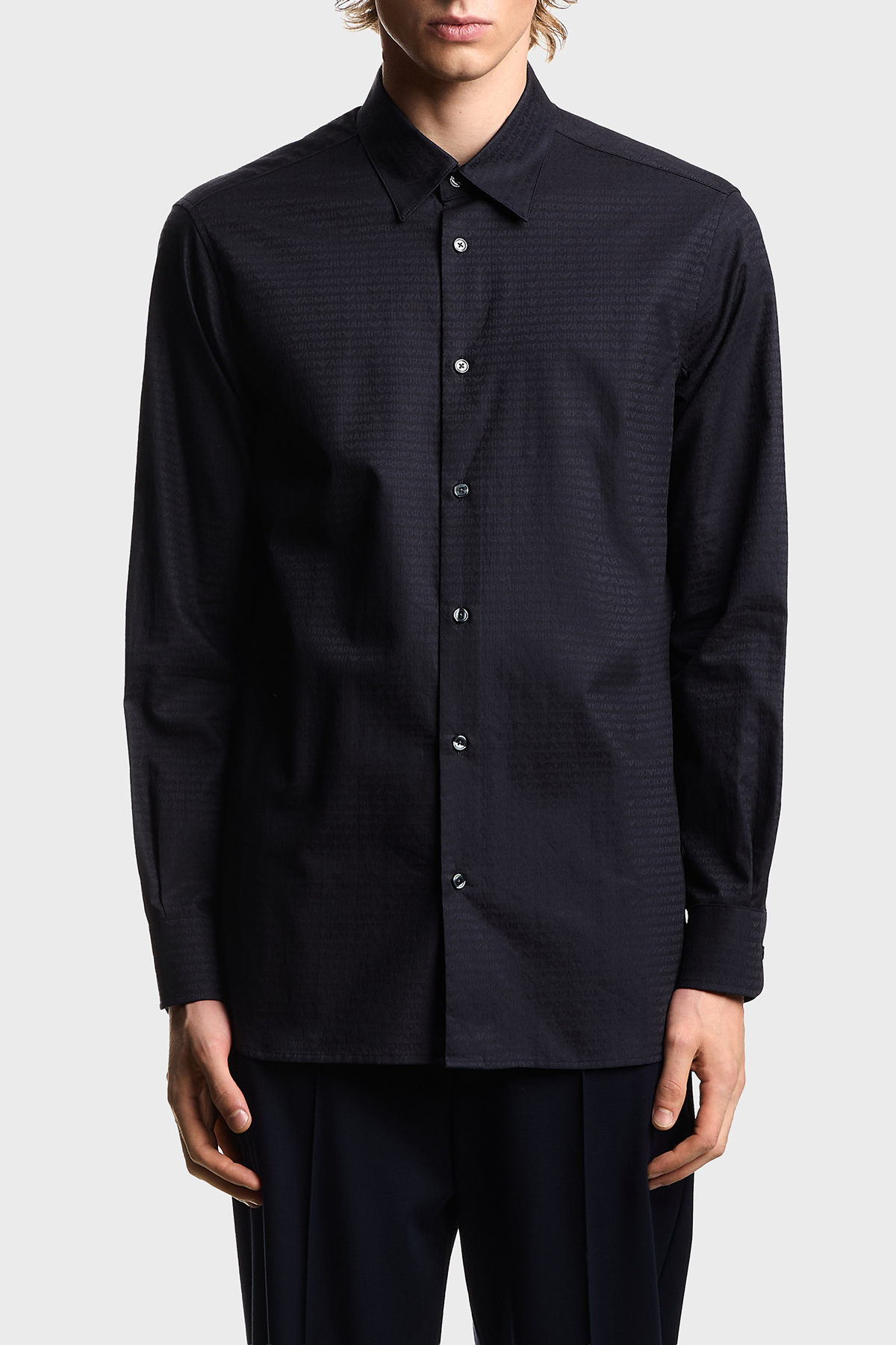Emporio Armani Regular Fit Klasik Yaka Uzun Kollu Erkek Gömlek EM001537 AF18123 FB319 LACİVERT