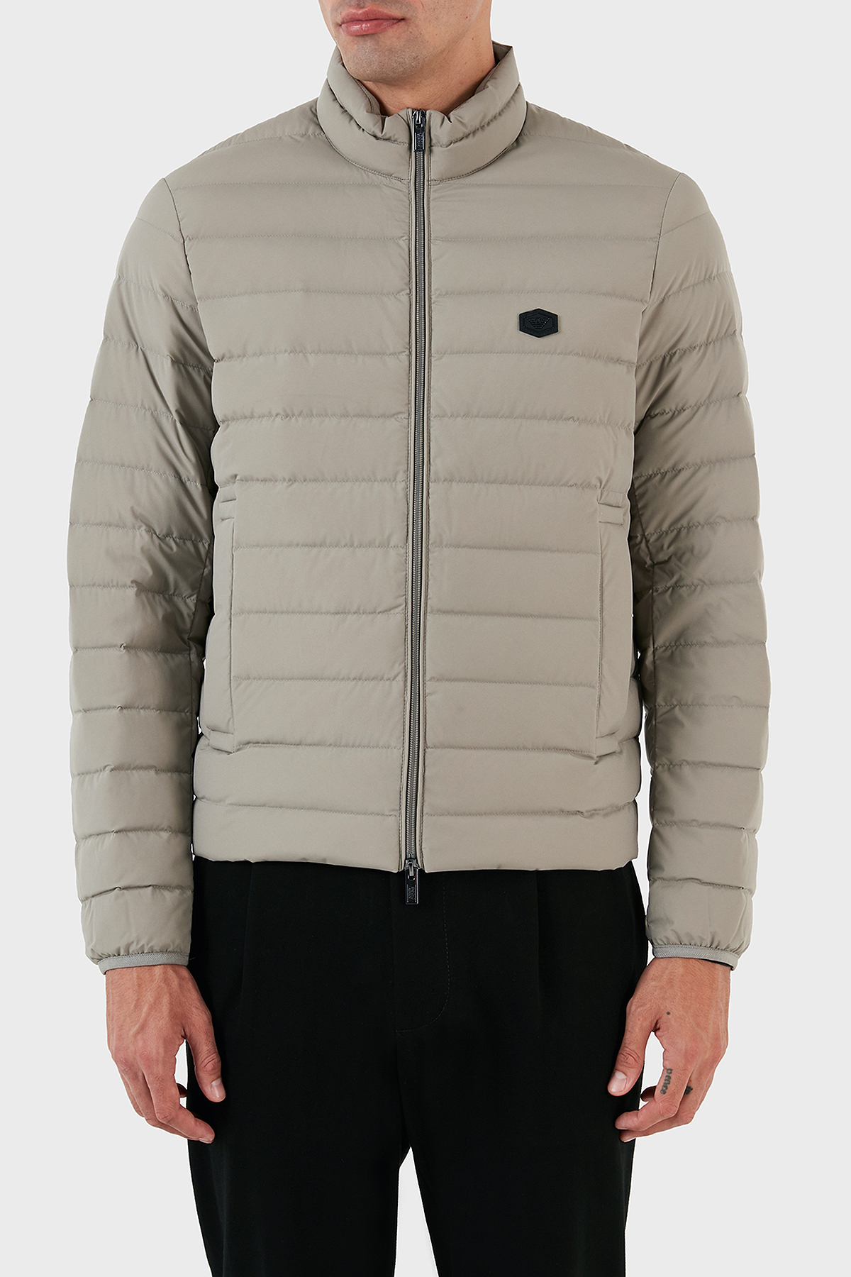 Emporio Armani Regular Fit Ördek Tüyü Dolgulu Dik Yaka Şişme Erkek Mont 8N1BQ2 1NLRZ 0643 GRİ