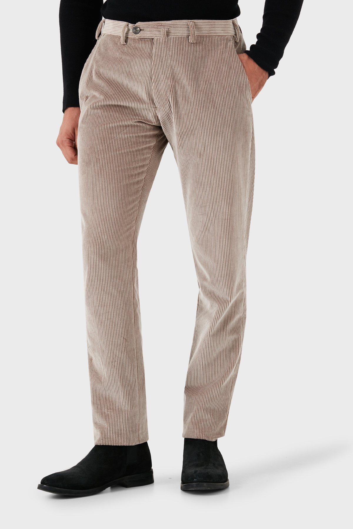 Emporio Armani Regular Fit Pamuklu Normal Bel Kadife Erkek Pantolon EM000076 TE11124 U6171 BEJ