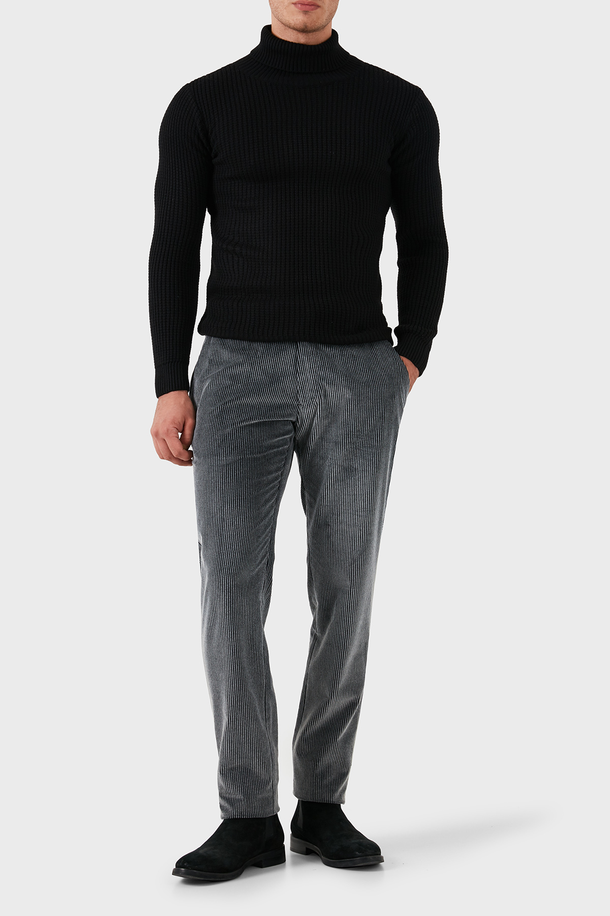 Emporio Armani Regular Fit Pamuklu Normal Bel Kadife Erkek Pantolon EM000076 TE11124 U8124 ANTRASİT