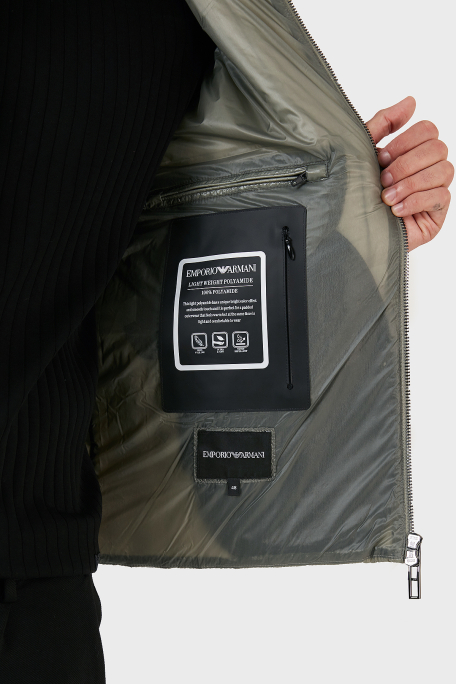 EMPORIO ARMANI / コート/38/コットン/KHK/6L2L69 2NH2Z Emporio Armani Regular Fit Su Geçirmez Kapüşonlu Şişme Erkek Mont