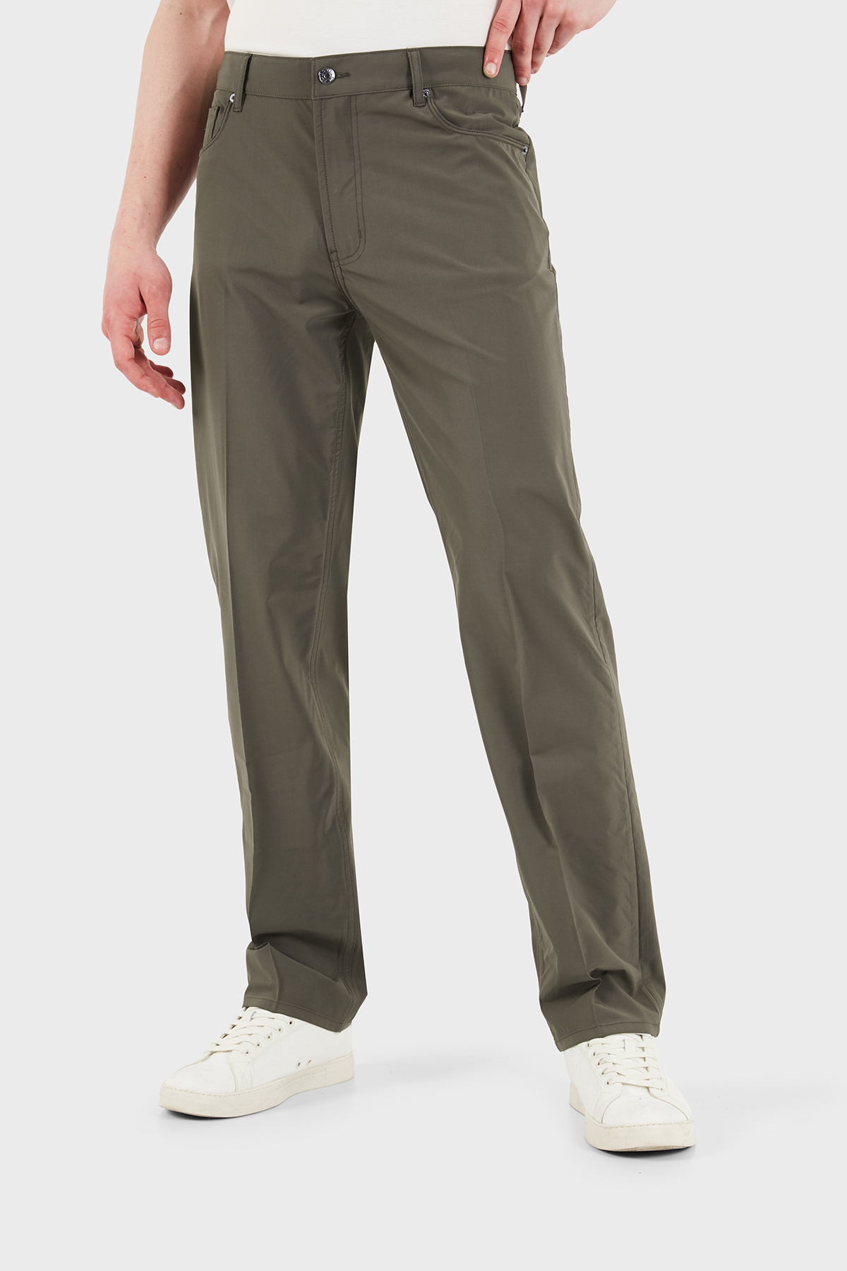 Emporio Armani Straight Fit Normal Bel Düz Paça Erkek Kot Pantolon EM000763 AF21368 U6200 HAKİ