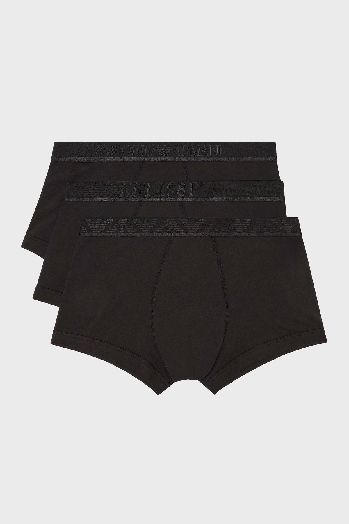 Emporio Armani Streç Pamuklu 3 Pack Erkek Boxer EM000259 AF10780 MC061 SİYAH