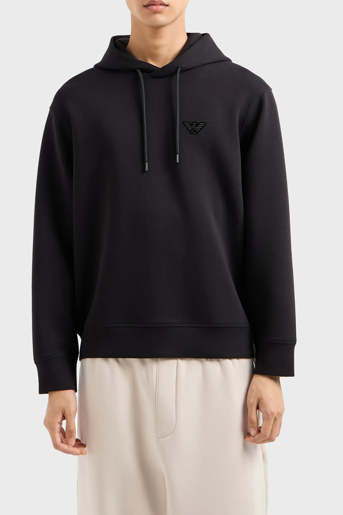 Emporio Armani Streç Pamuklu Regular Fit Kapüşonlu Erkek Sweat 6D1M94 1JHSZ 0036 SİYAH