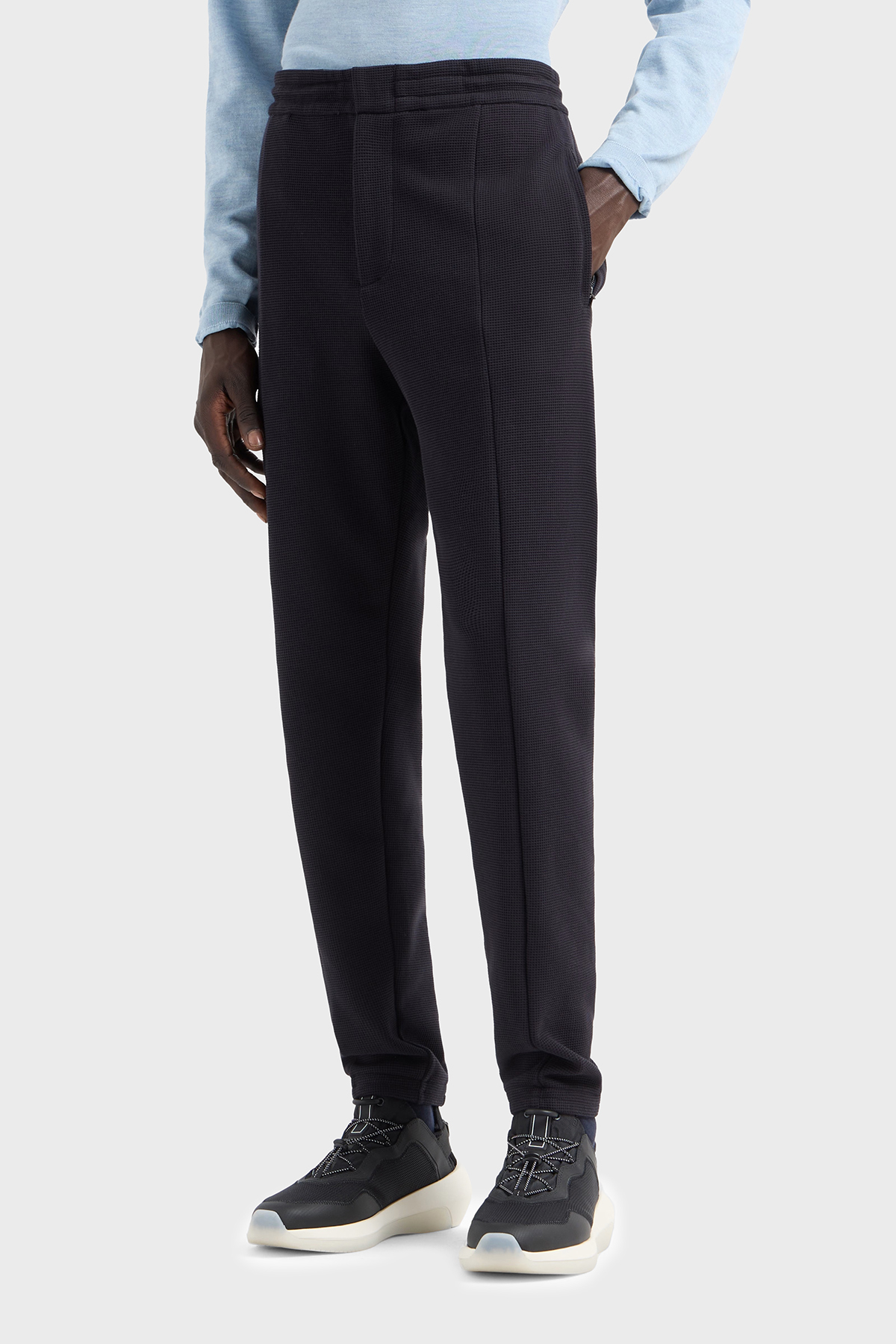 Emporio Armani Streç Pamuklu Regular Fit Yüksek Bel Düz Paça Chino Erkek Pantolon EM000954 AF13358 UB118 LACİVERT