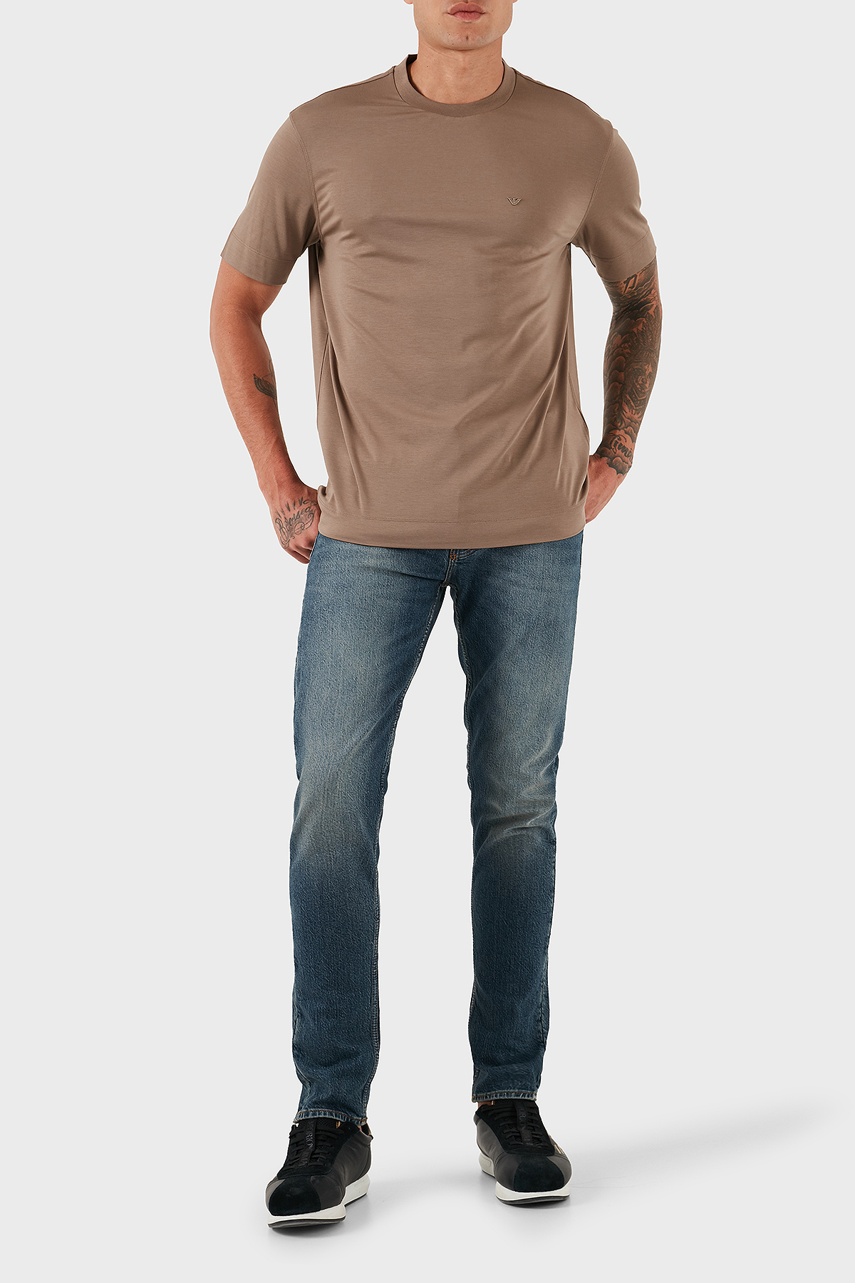 Emporio Armani Streç Pamuklu Slim Fit Düşük Bel Dar Paça Jeans Erkek Kot Pantolon EM000668 AF14297 MB002 LACİVERT