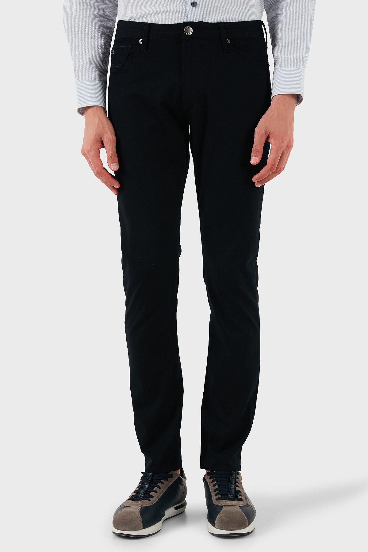 Emporio Armani Streç Pamuklu Slim Fit Normal Bel Düz Paça Jeans Erkek Kot Pantolon EM000121 AF14123 UB118 LACİVERT
