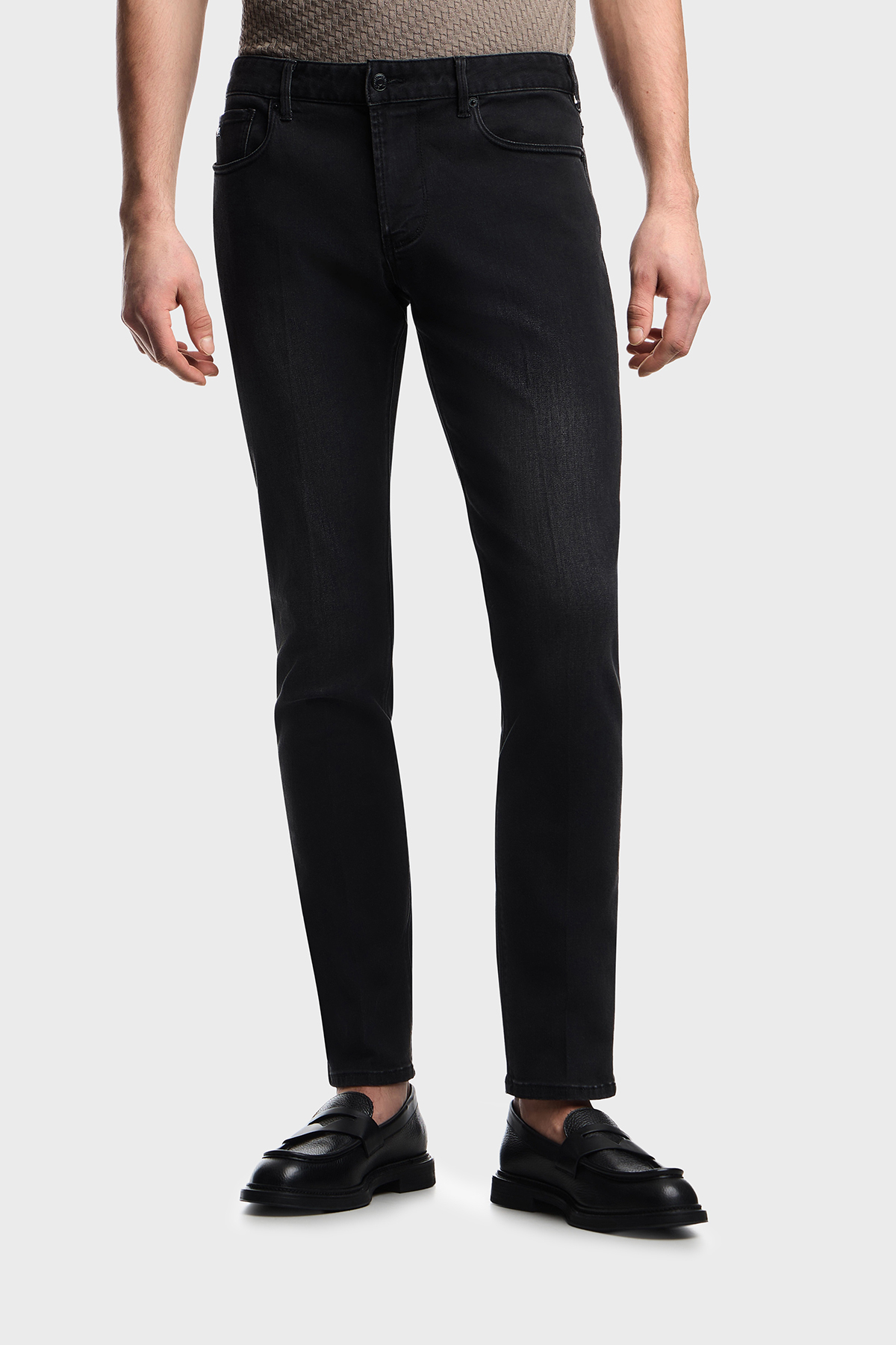 Emporio Armani Streç Pamuklu Slim Fit Normal Bel Düz Paça Jeans Erkek Kot Pantolon EM000121 AF15954 M8001 SİYAH