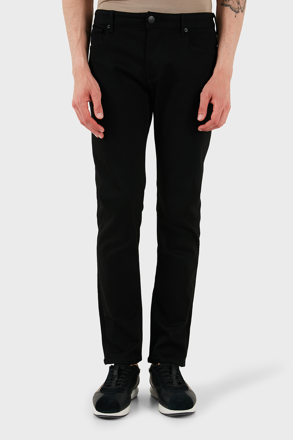Emporio Armani Streç Pamuklu Slim Fit Normal Bel Düz Paça Jeans Erkek Kot Pantolon EM000121 AF15954 MC002 SİYAH