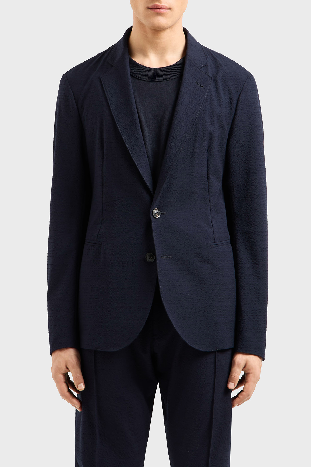 Emporio Armani Streç Regular Fit Apaş Yaka Klasik Erkek Ceket EM000069 TE13603 UB109 LACİVERT
